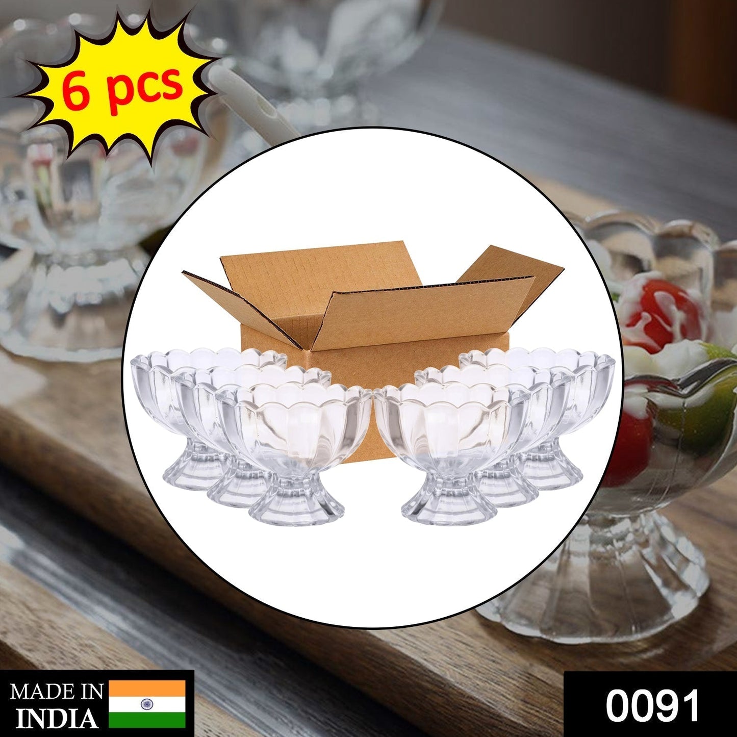 Serving Dessert Bowl Ice Cream Salad Fruit Bowl - 6pcs Serving Dessert Bowl Ice Cream Salad Fruit Bowl - 6pcs