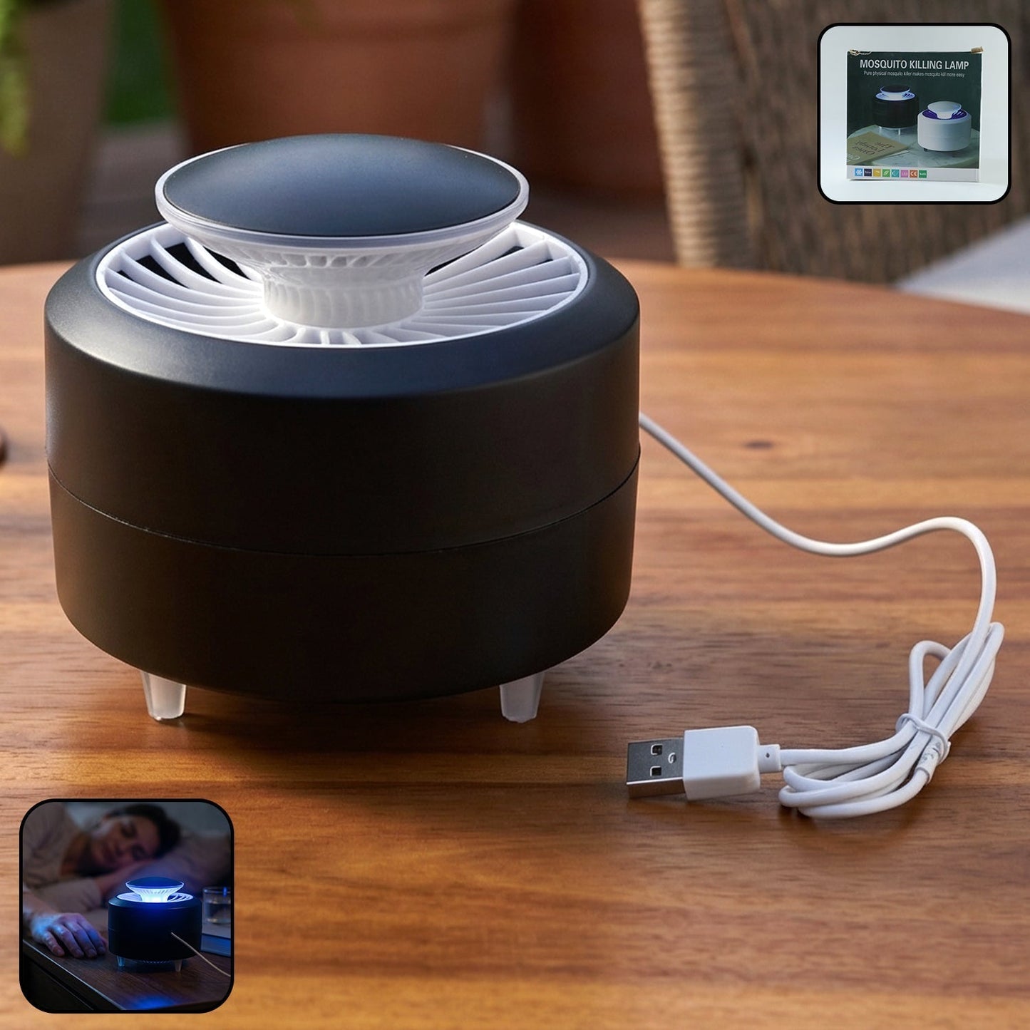 Electric Mosquito Killer Lamp USB Powered Mosquito Trap Night Lamp (1 Pc)