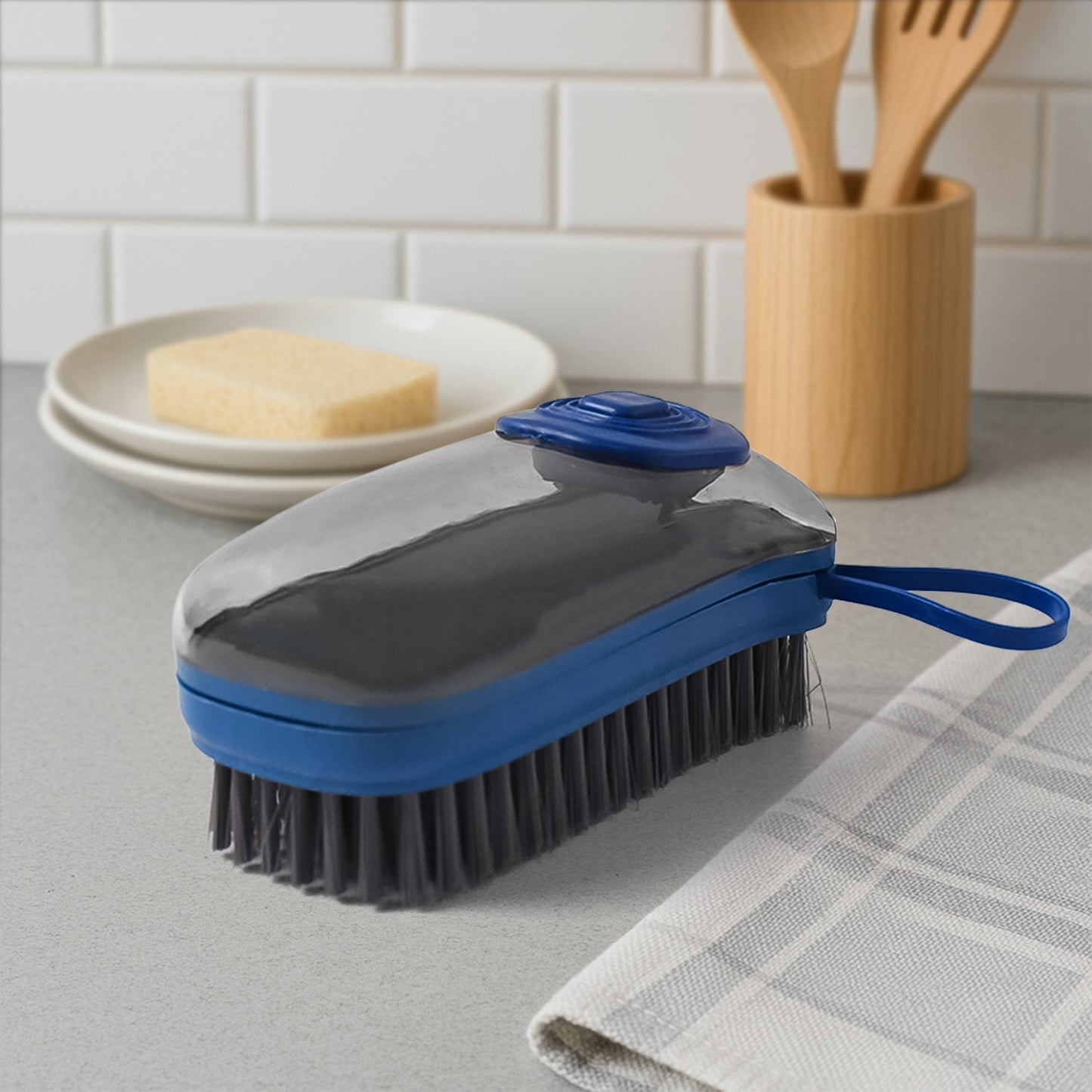 Hydraulic Liquid Detergent Dispensing Cleaning Brush (1 Pc)