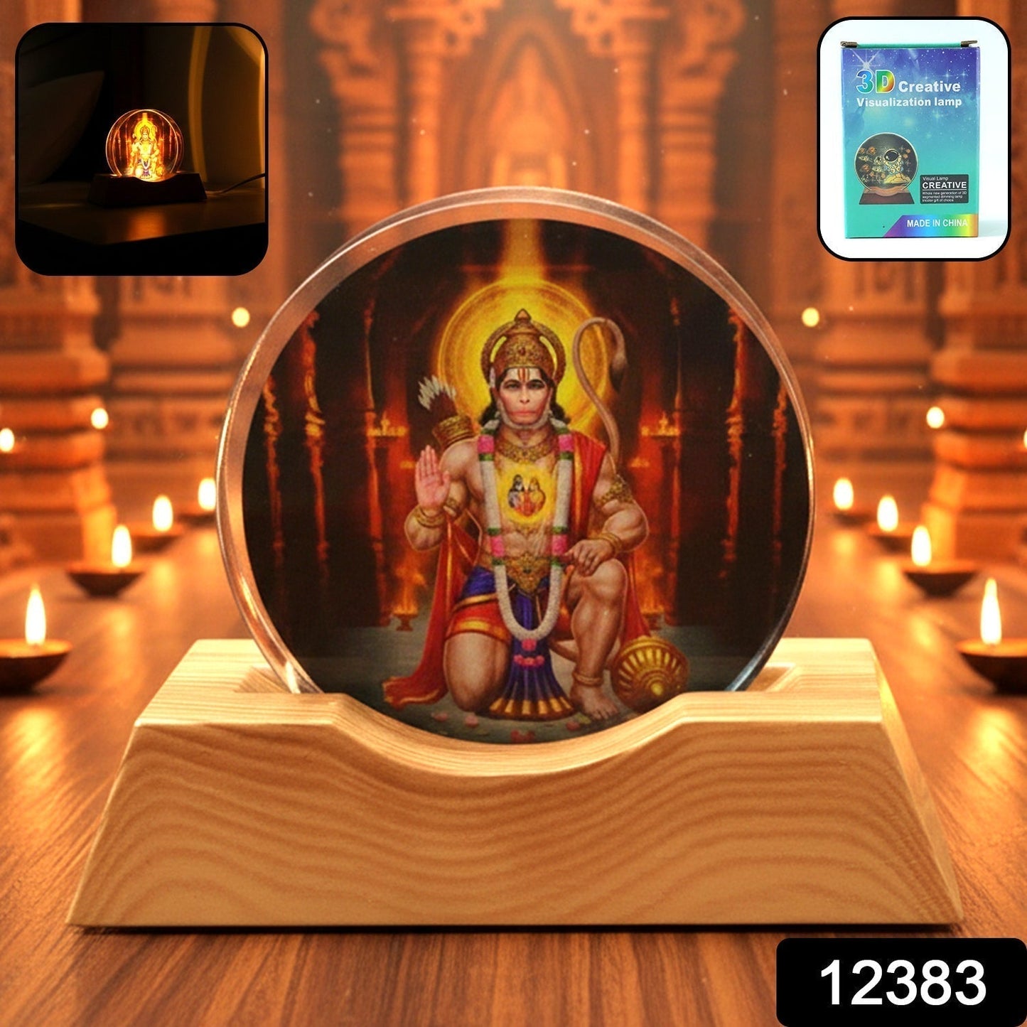 3D Creative Hanuman Ji Acrylic LED Night Lamp (1 Pc)