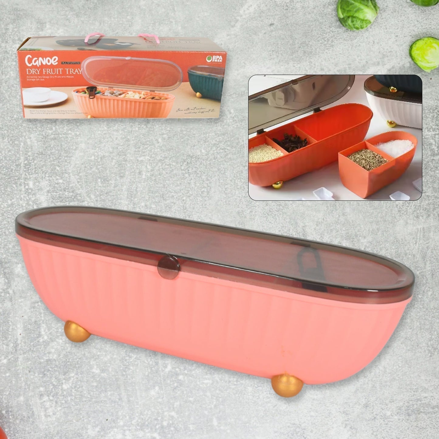 8255 Spice Bottle Spice Jar Durable Spice Seasoning Box, Jar Food Grade Spoon Seasoning Case for Kitchen / Dry fruit Tray (1 Pc)
