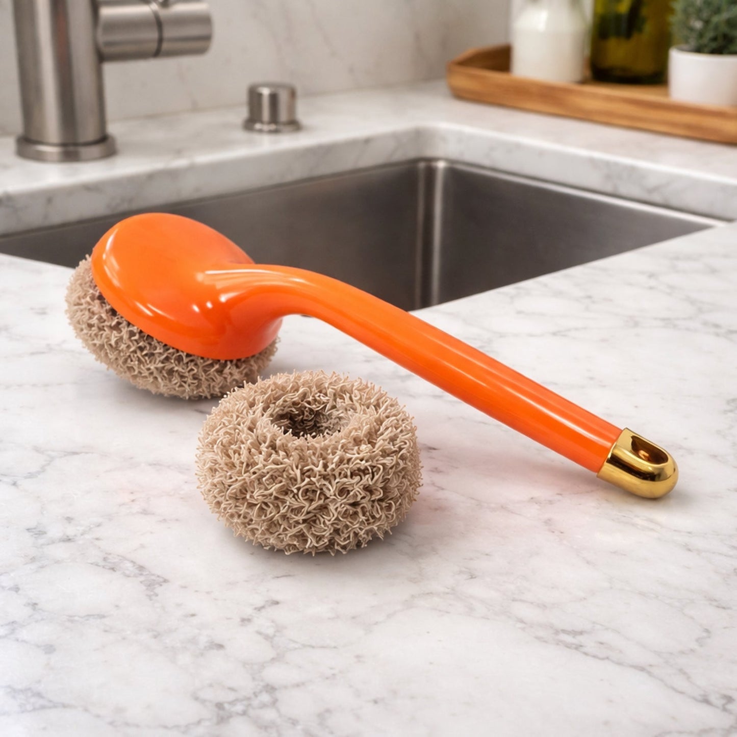 Heavy Duty Cleaning Scrubber Set with Long Handle (1 Set)