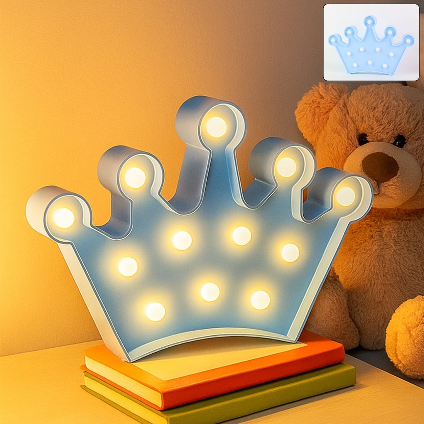 Crown Shaped LED Decorative Night Lamp (1 Pc)