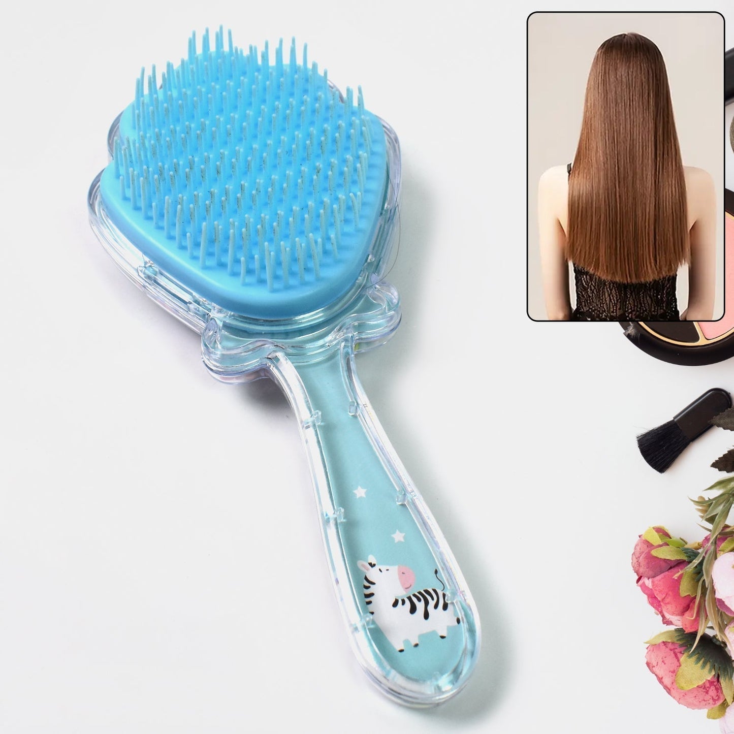 Cartoon Hair Brush Massage Shower Comb Blur Wet Salon (1 Pc ), Hair accessories