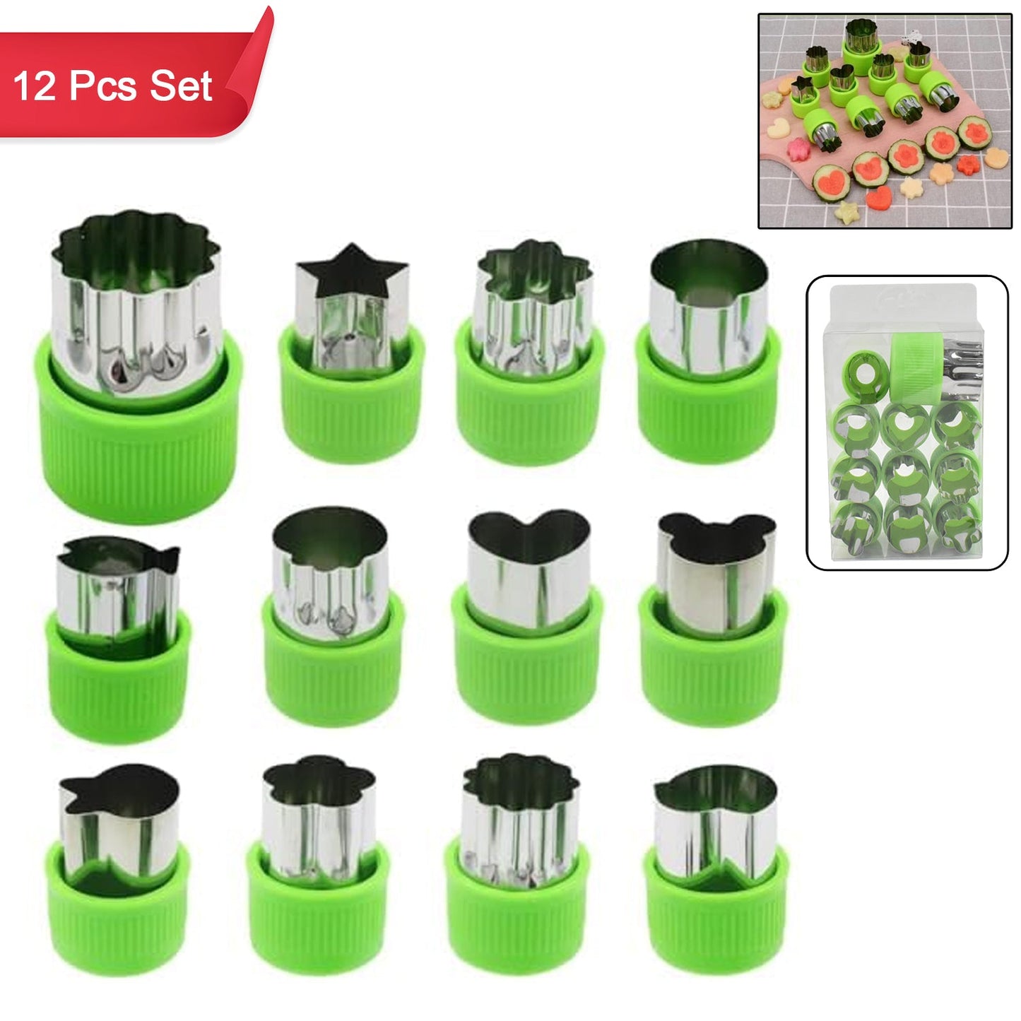 Stainless Steel Cookie Cutter Shapes Set, Baking Cooking Food Decoration (12 Pcs Set)