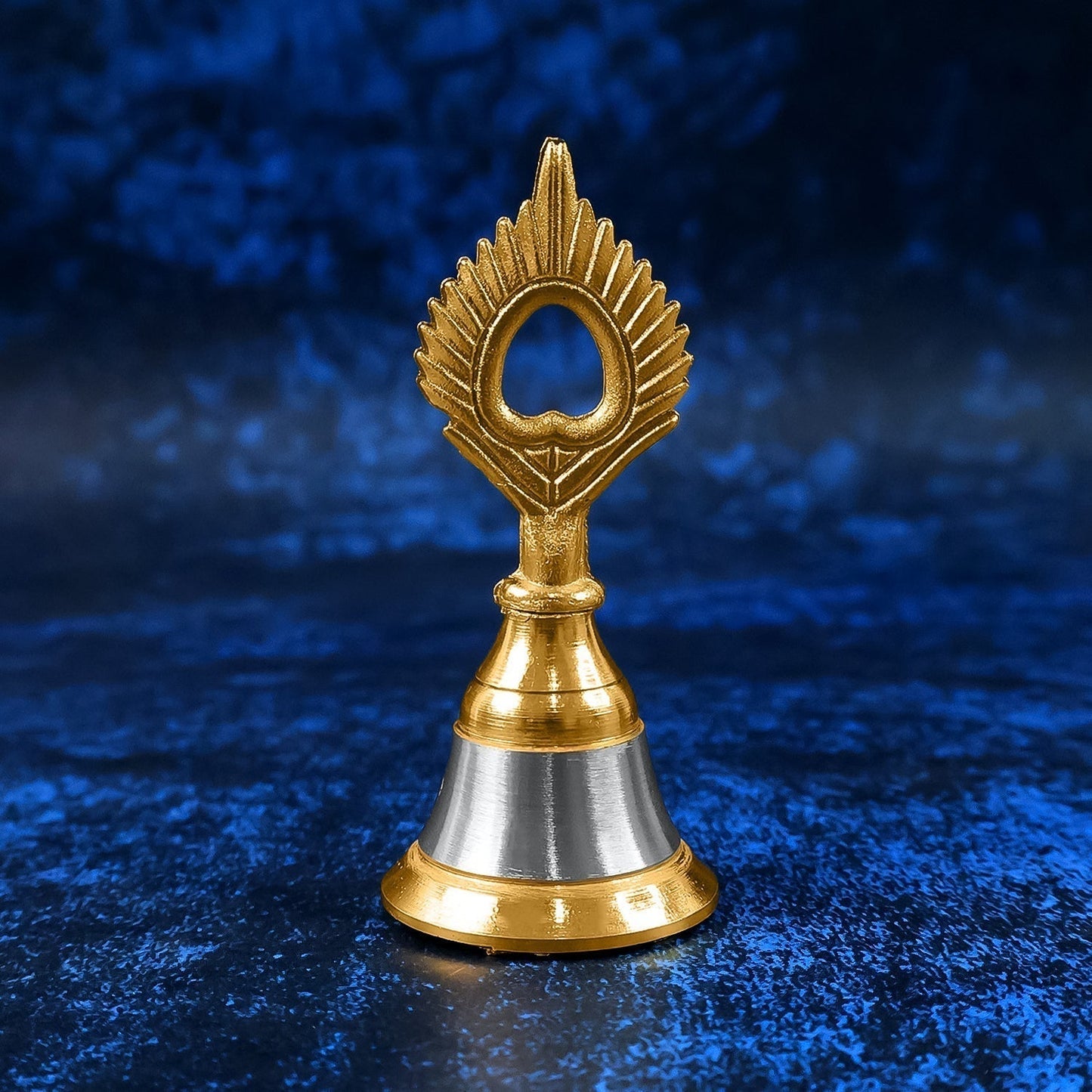 Brass and Steel Temple Ghanti (Pooja Bell) – Decorative Spiritual Accessory