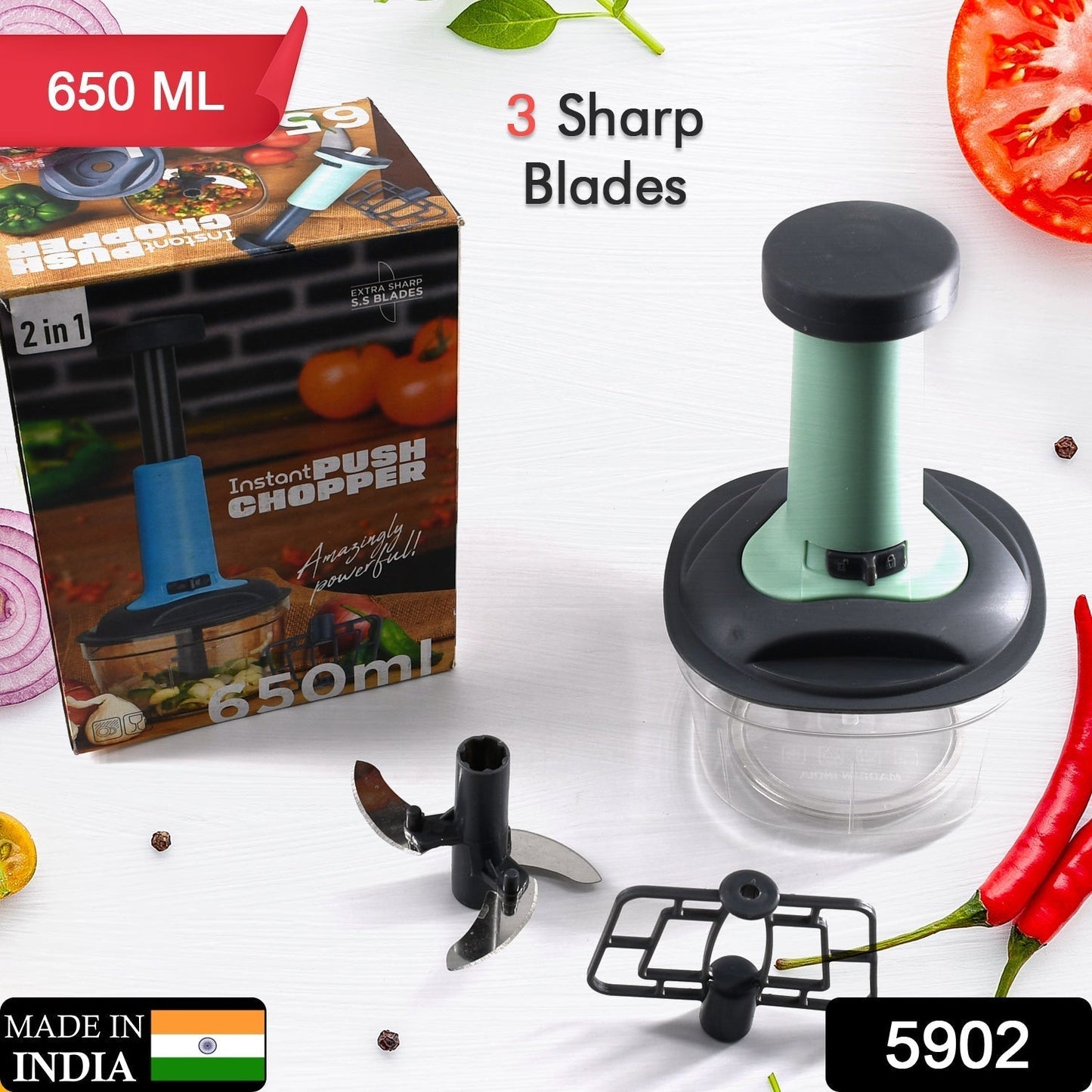 Push Chopper Manual Food Chopper