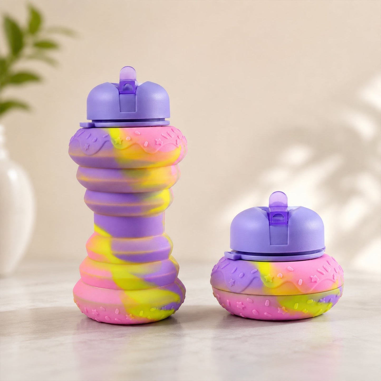 Silicone Style Collapsible Foldable Sports Water Bottle 600 ML (1 Pc)