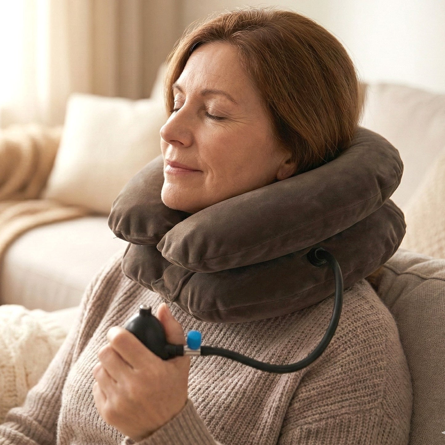 3 Layer Inflatable Cervical Neck Traction Support Collar (1 Pc)