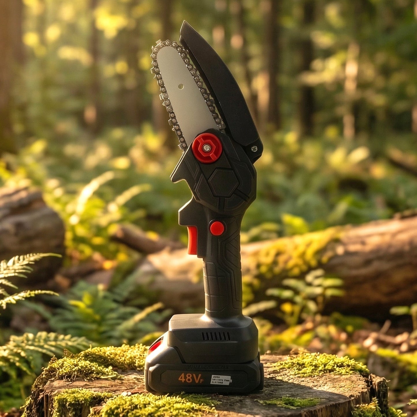 Mini Electric Cordless Chainsaw (1 Set, 48V, Blade size 28 Cm)