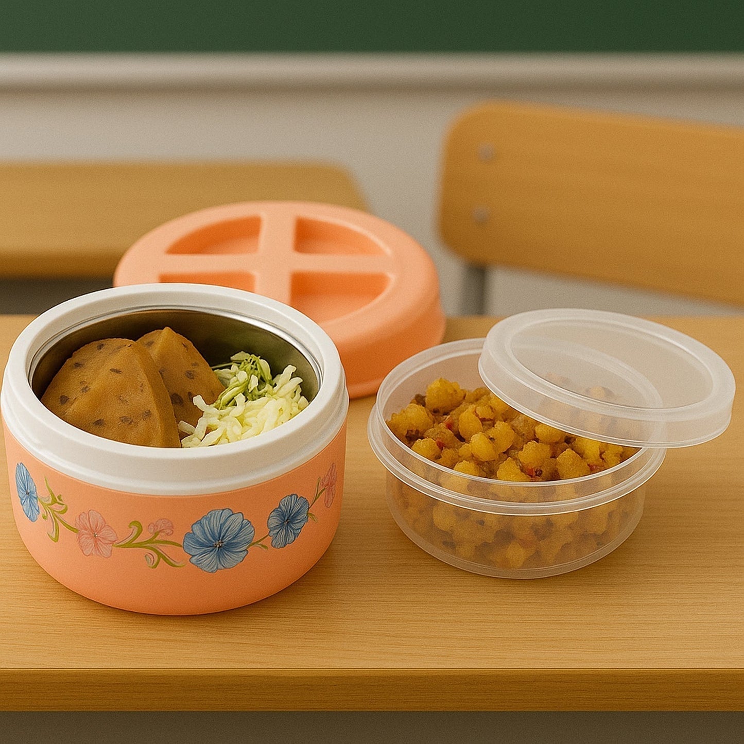 Home Chef Premium Round Insulated Lunch Box (1 Pc)