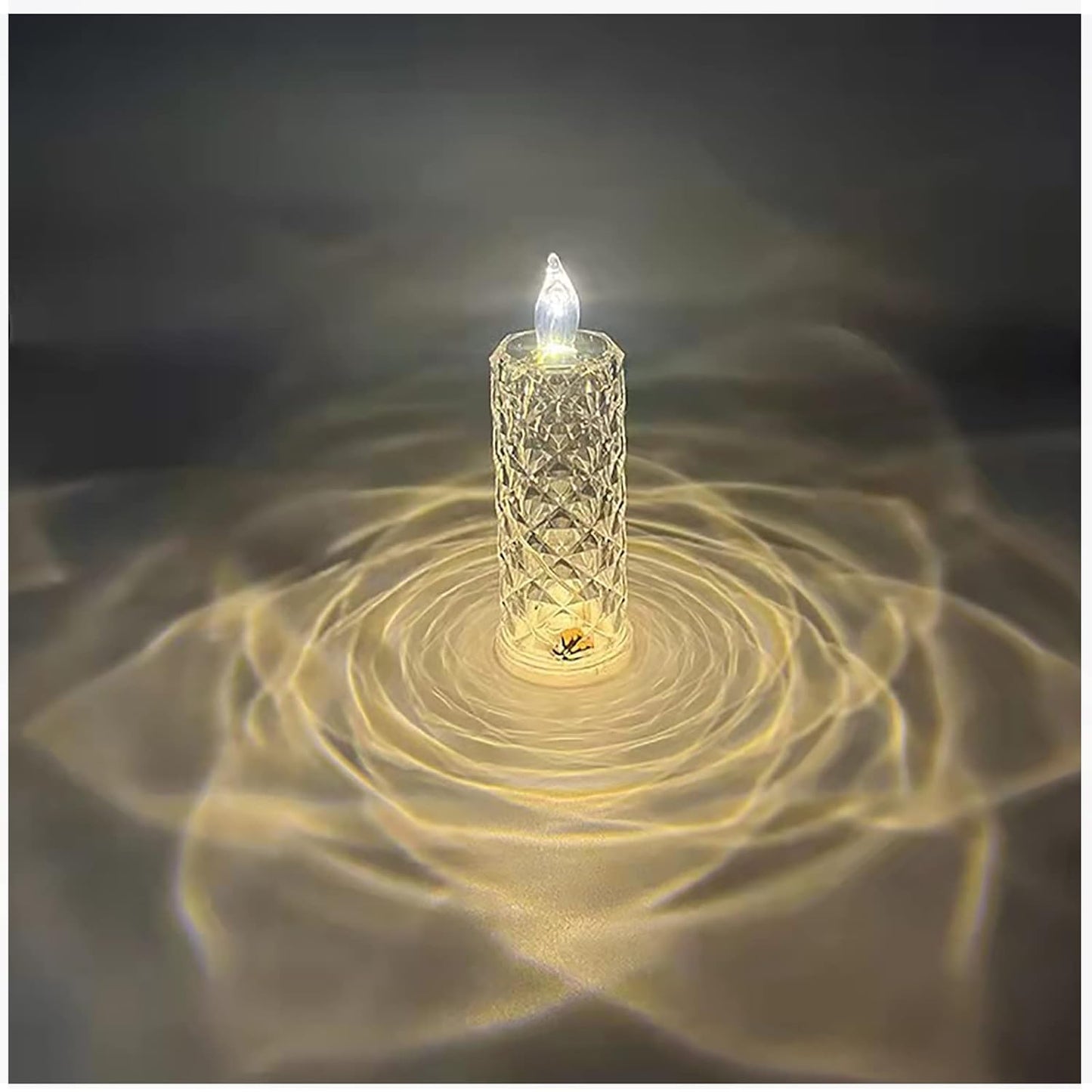 Rose Candles LED Flameless and Smokeless Decorative Acrylic Transparent Candles Led Tea Light Candle Perfect for Gifting, Home, Diwali, Christmas, Crystal Candle Lights (1 Pc) (MOQ :- 12 pc )