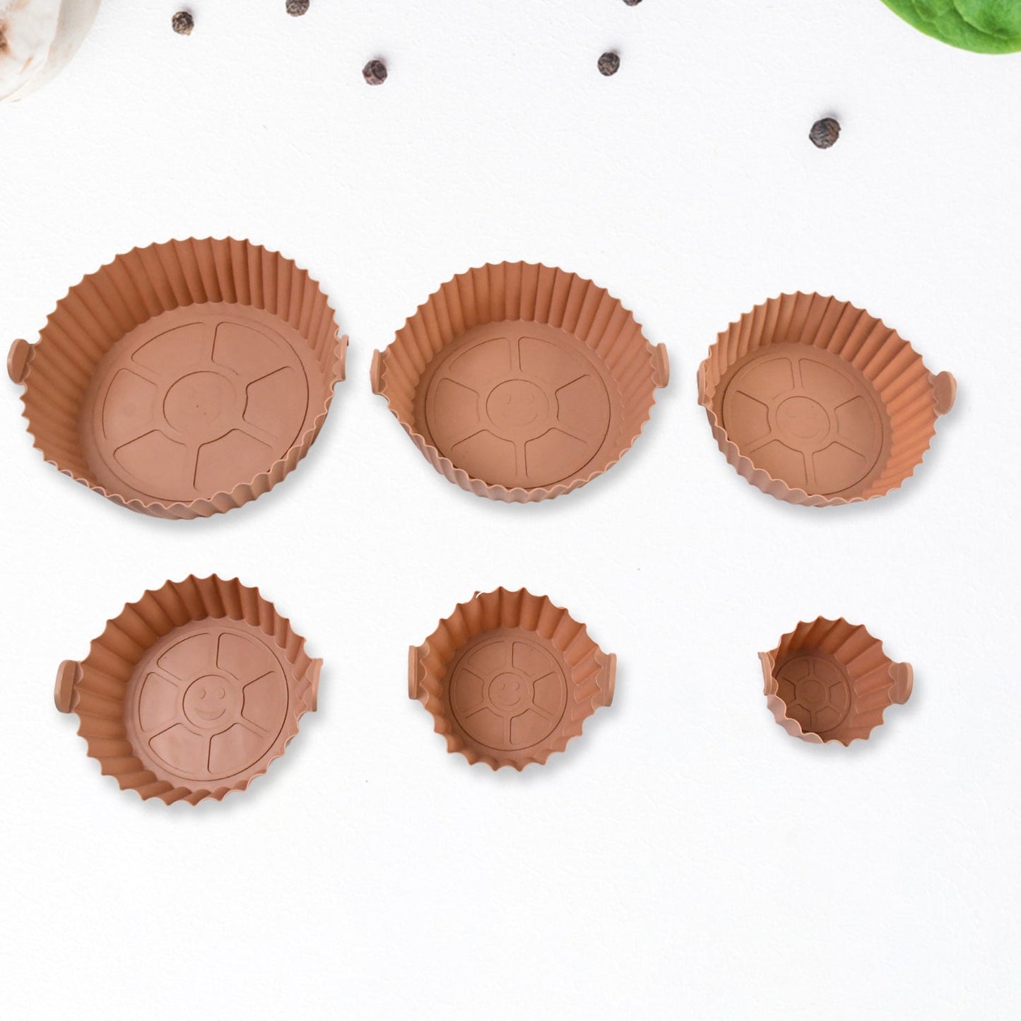 Air Fryer Reusable Silicone Pot with Handles (6 Pc set)