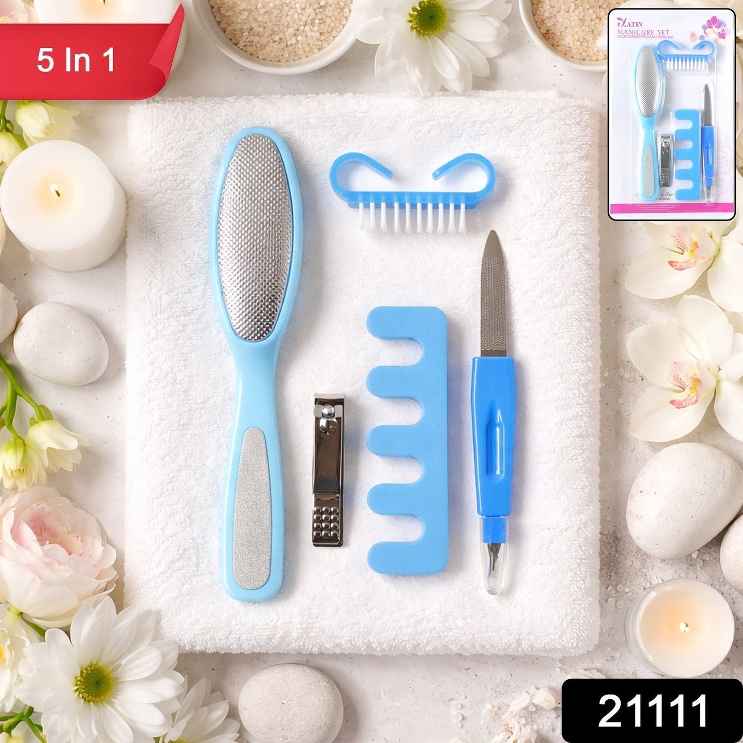 5 In 1 Manicure Pedicure Nail Care Kit (1 Set)