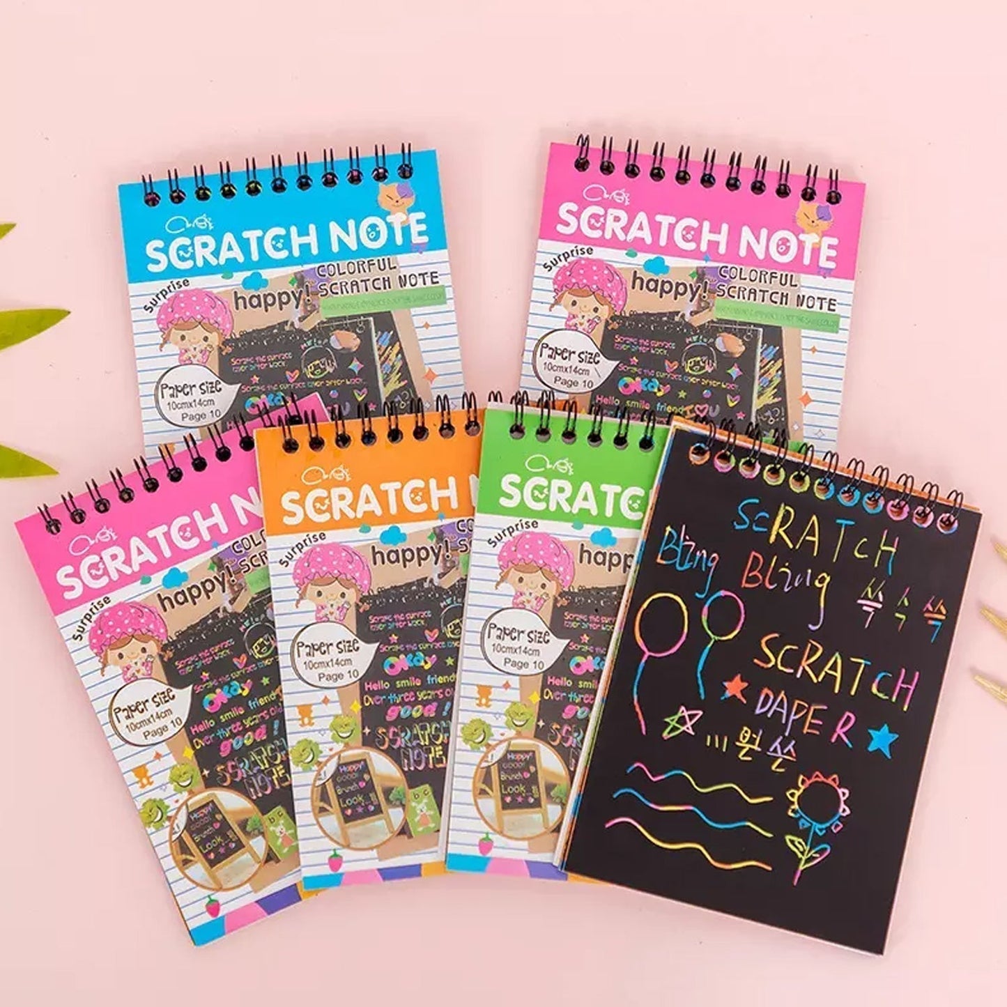 Crafts Rainbow Art Scratch Paper Book (10 Pages, Pack of 1)