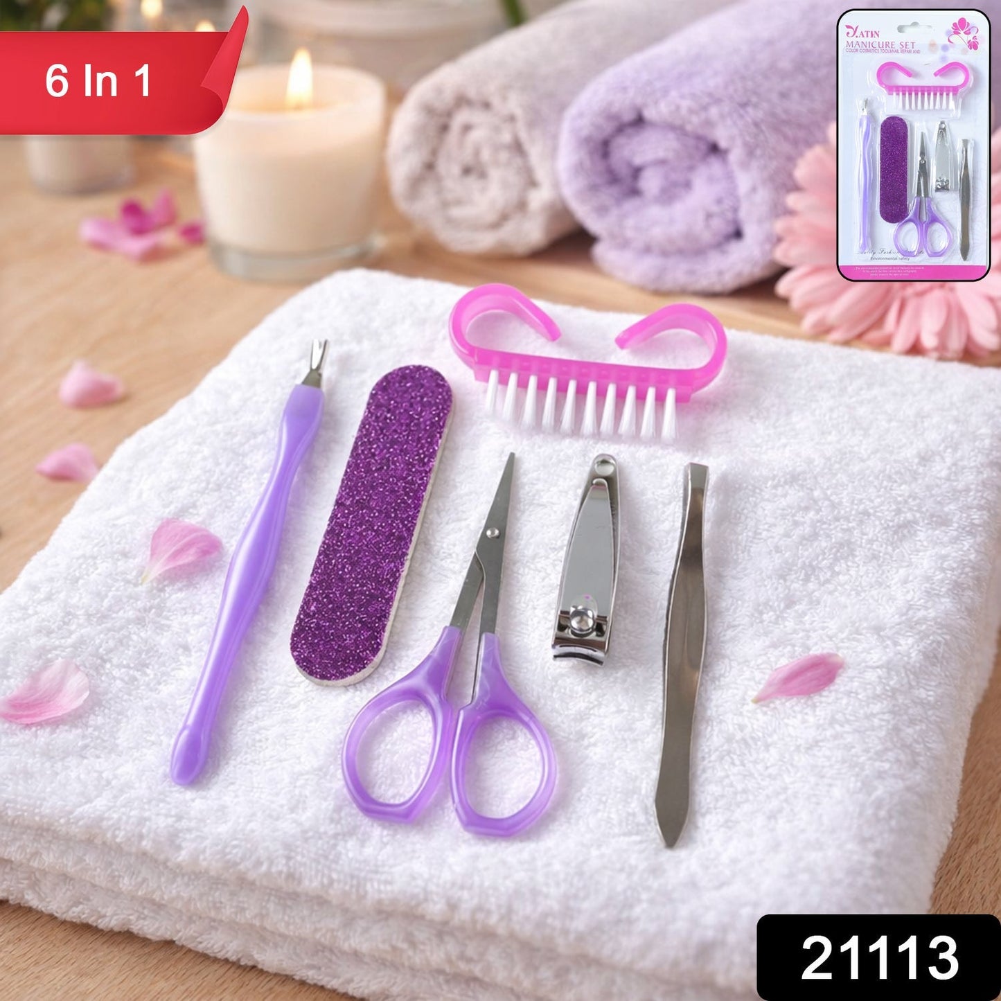 6 In 1 Manicure Pedicure Nail Care Kit (1 Set)