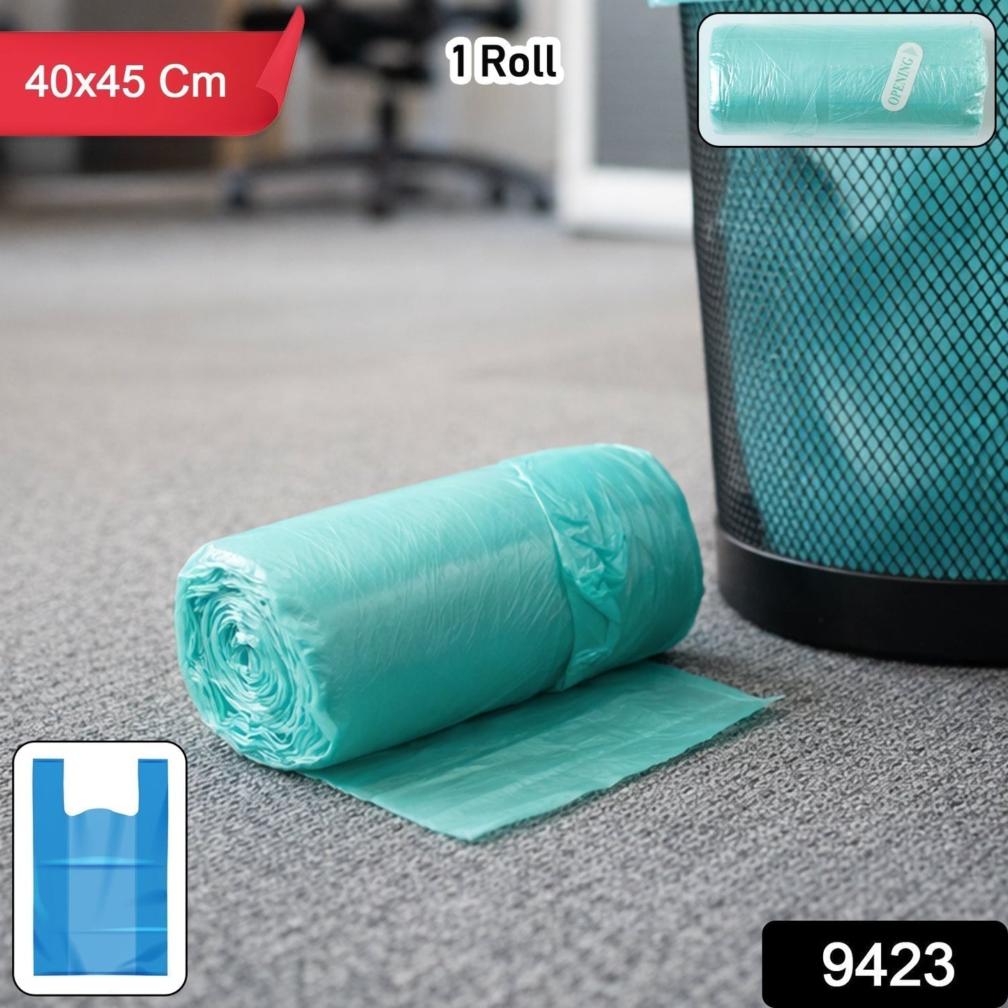 Disposable Garbage Bags Roll (1 Roll, 40x45 Cm)