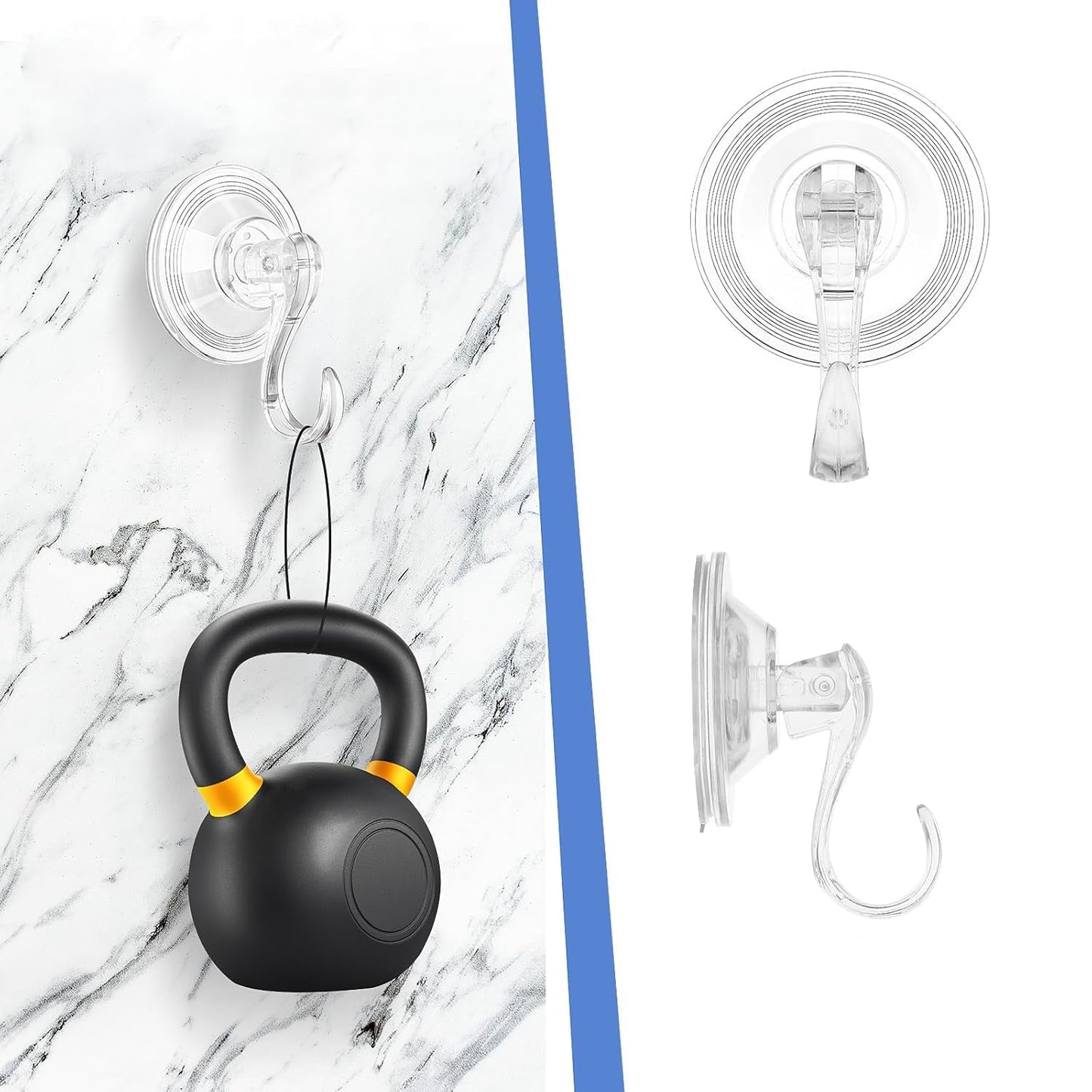 Plastic Suction Cup Hooks (4 Pcs Set)