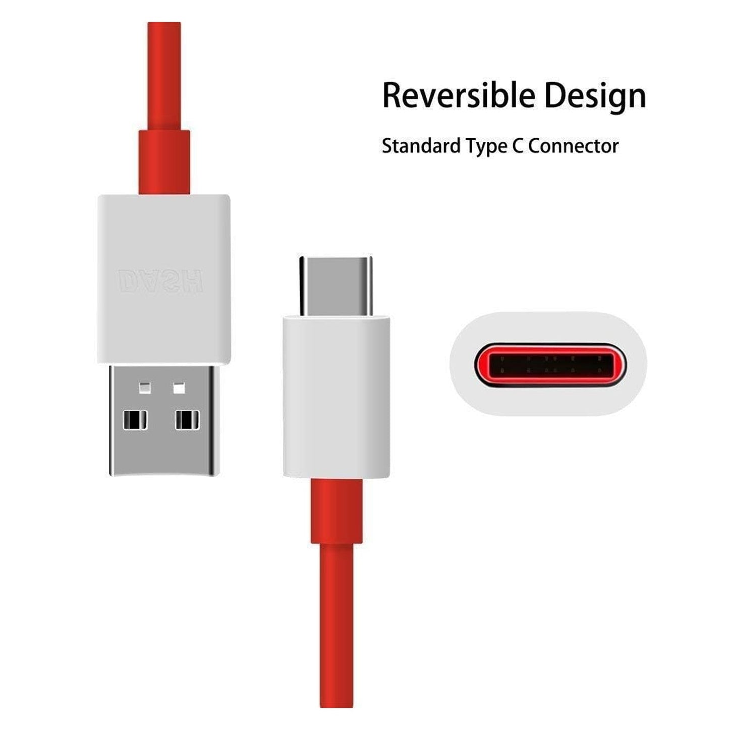 Unique Type C Dash Charging USB Cable for Fast Charging & Data Transfer (Red, 1 Meter)