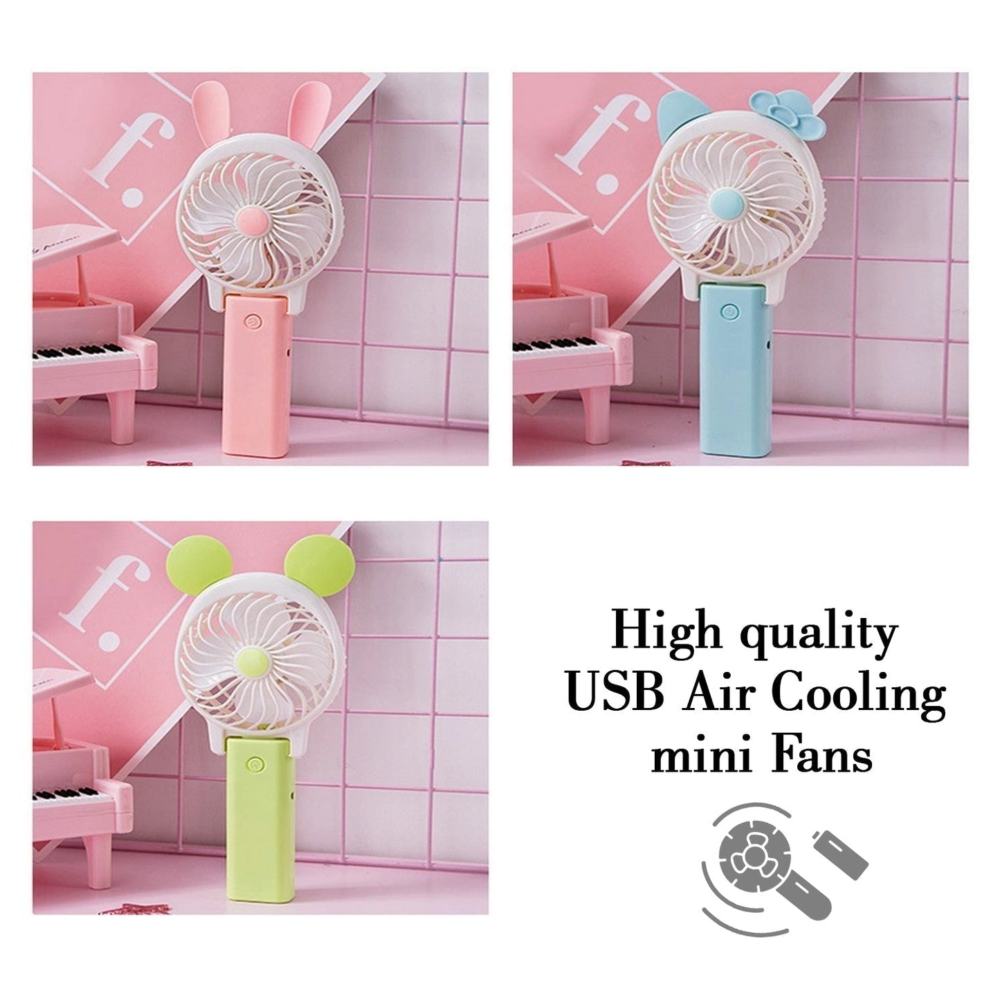 Mini Cartoon Style Fan used in all kinds of places including household and many more for producing fresh air purposes.(Battery Not Include)