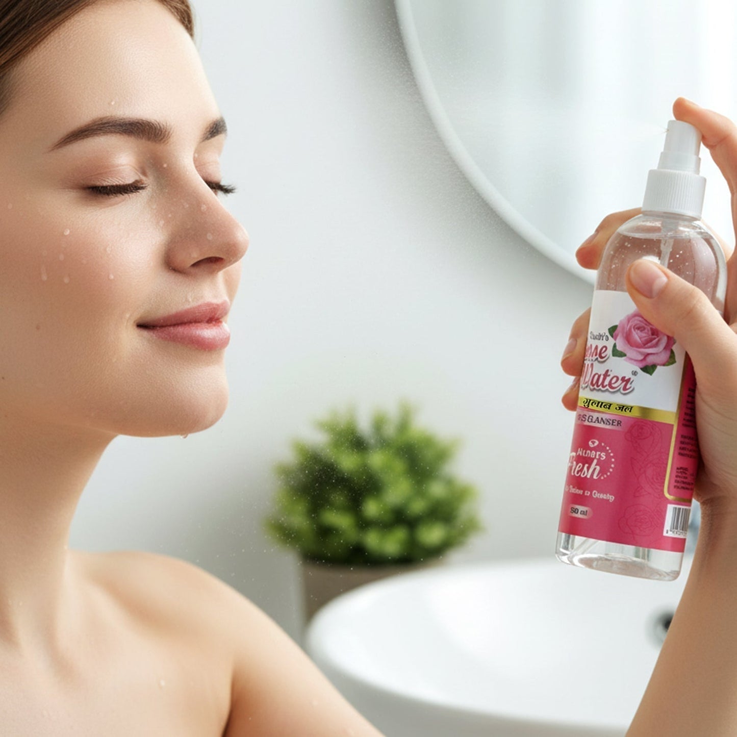 Rose Water Face Cleanser Spray Bottle (1 Pc, 500 ML)
