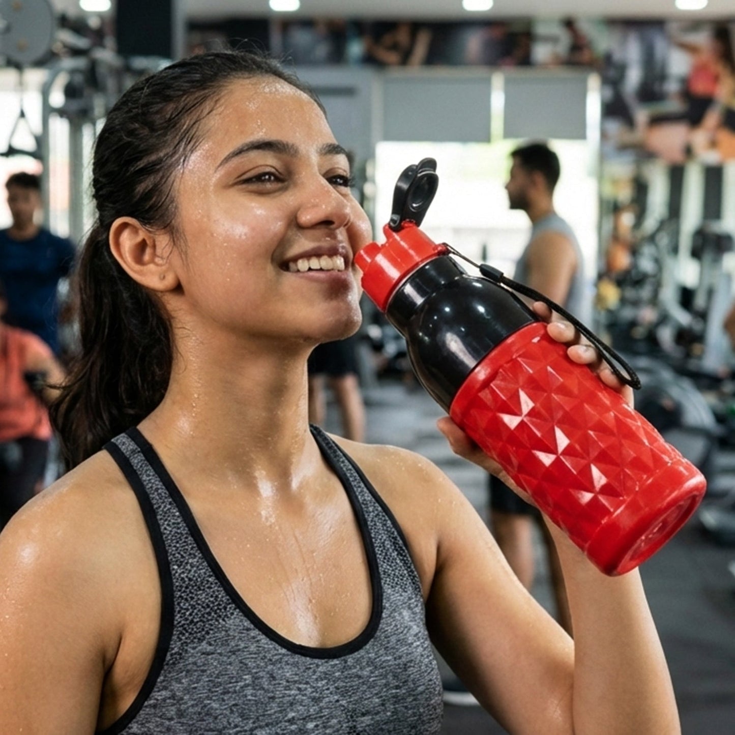 Plastic 400 ML Approx Sports Water Bottle (1 Pc)