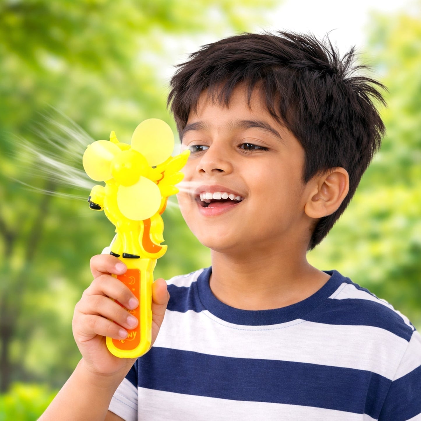 Hand Press Mini Portable Cartoon Fan Toy (1 PC, Mix Color & Design)