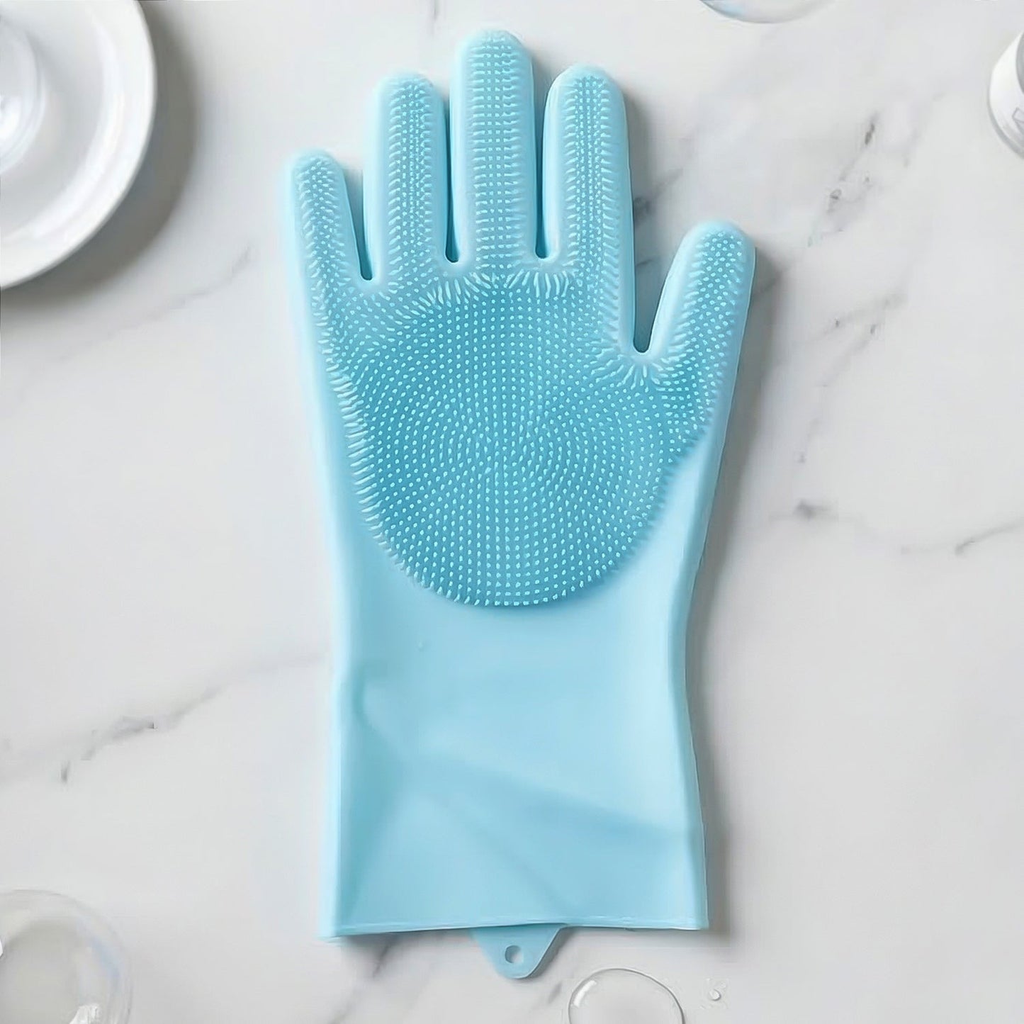 Right Hand Silicone Dishwashing Cleaning Glove with Scrubber Brush (1 Pc)