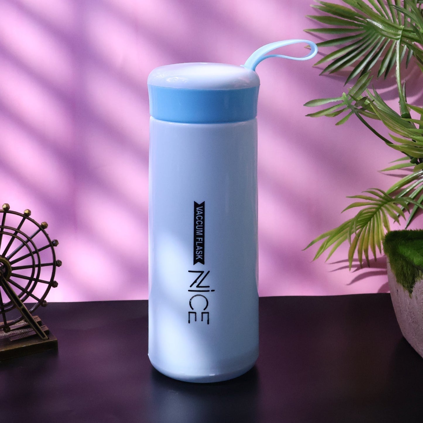Plastic Flask Water Bottle - (Color Blue / 1 Pc / 400ML)
