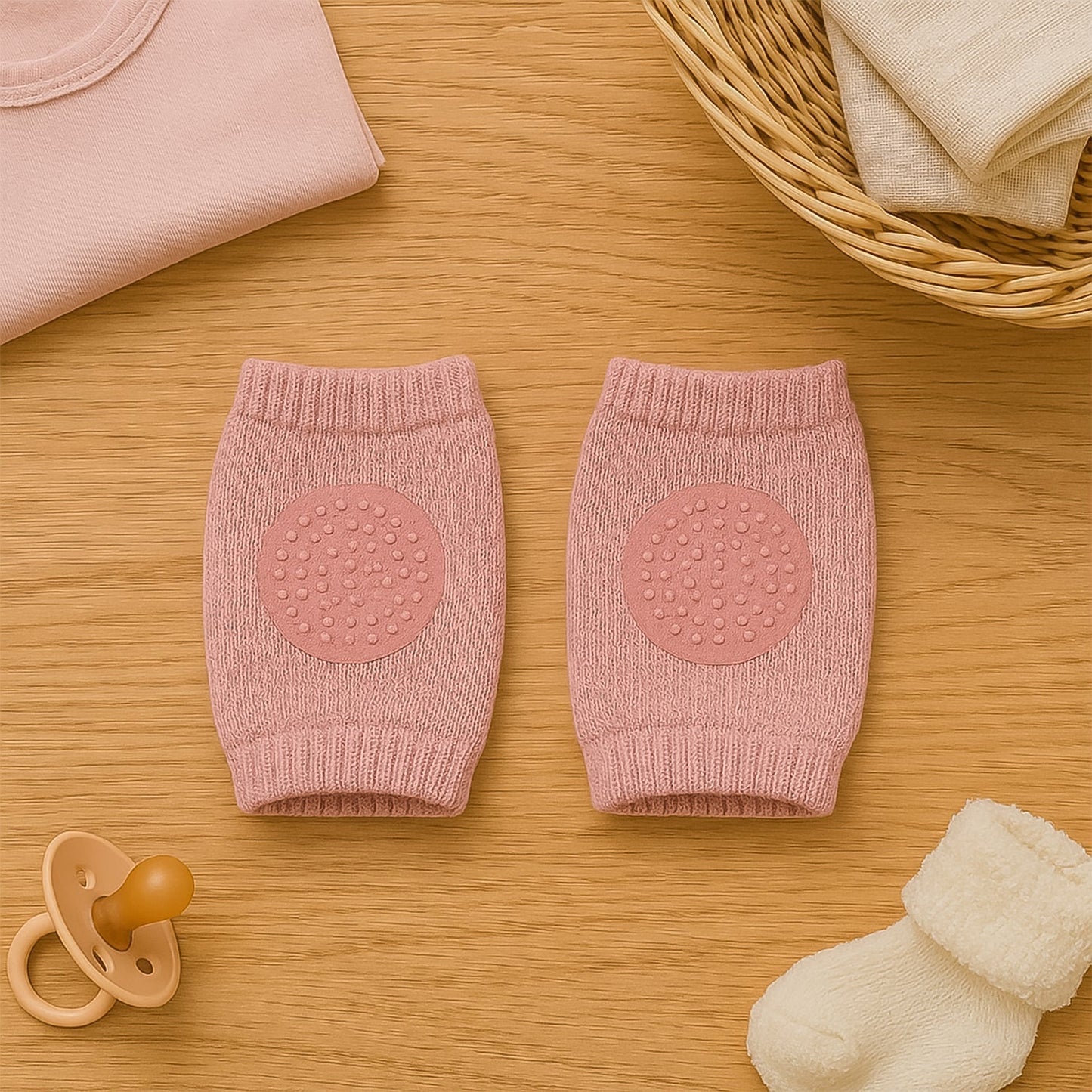 Pink Toddler Wool Knit Leg Warmer (Knee Guard)