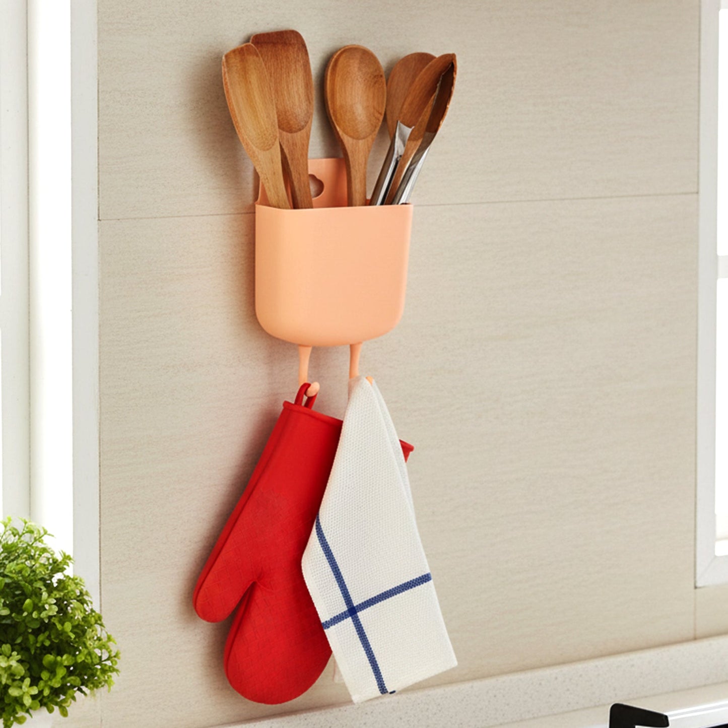 Multi-Purpose Plastic Wall Mounted Mobile Charging Holder (1 Pc)