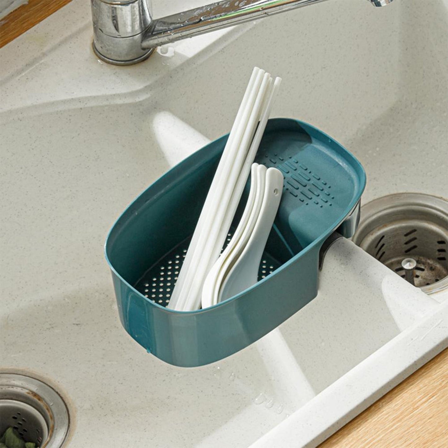 Kitchen Dish Drainer and Drying Rack Sink Basket for Washing Bowls Utensils Vegetables Fruits Storage Organiser