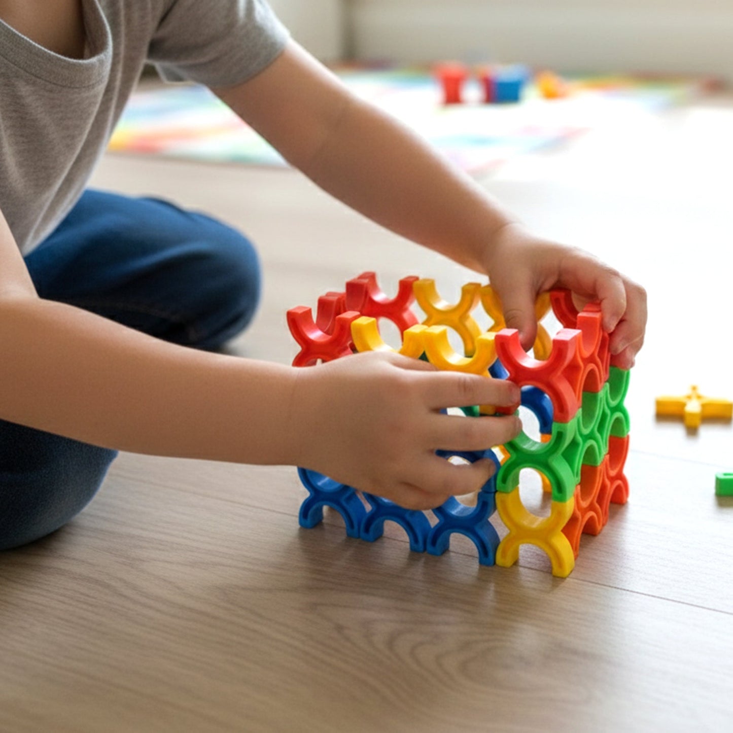 Balanced Block Colorful Interlocking Stacking Toy (1 Set)