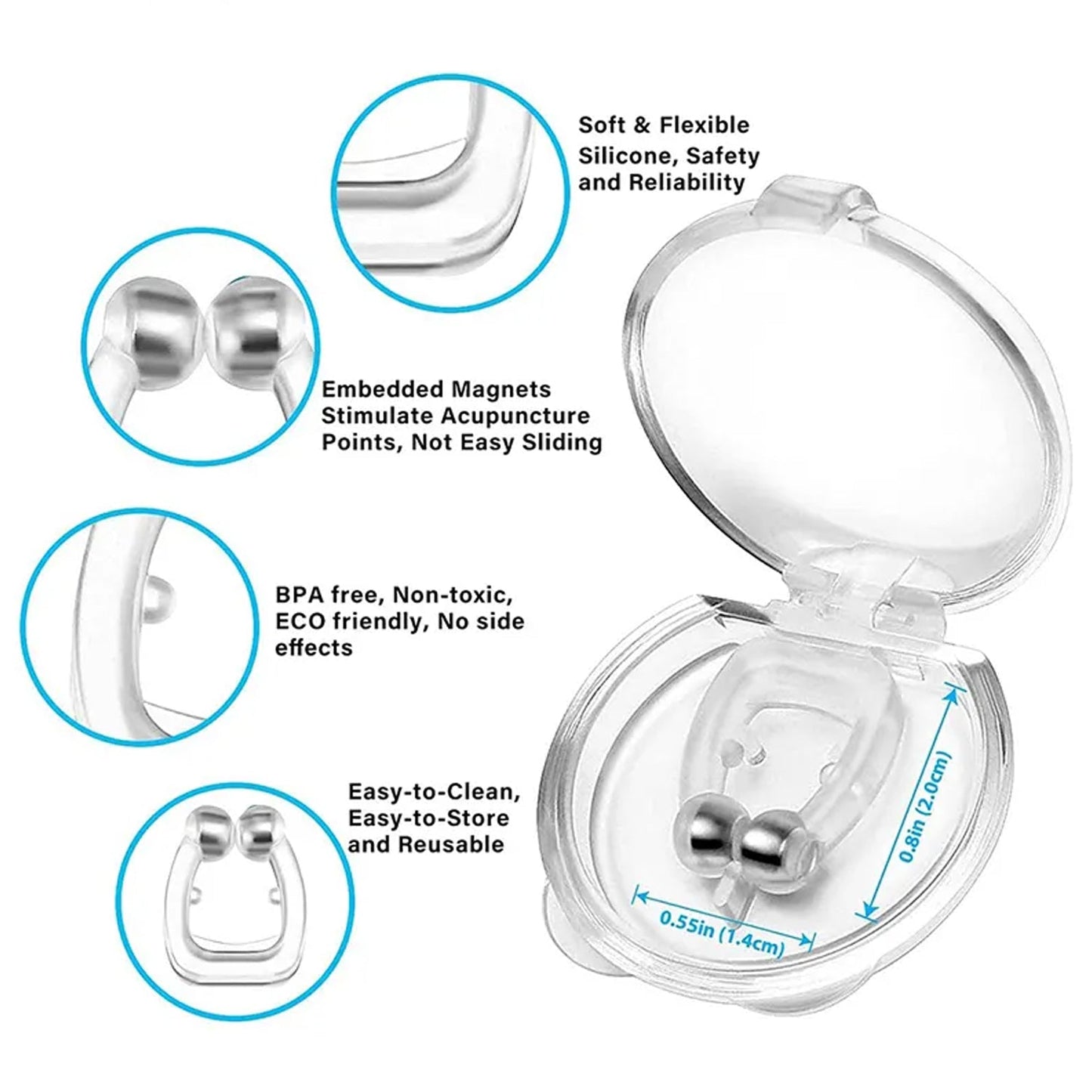 Anti-Snore Nose Clip for Heavy Snorers (Silicone, 1 Pc)