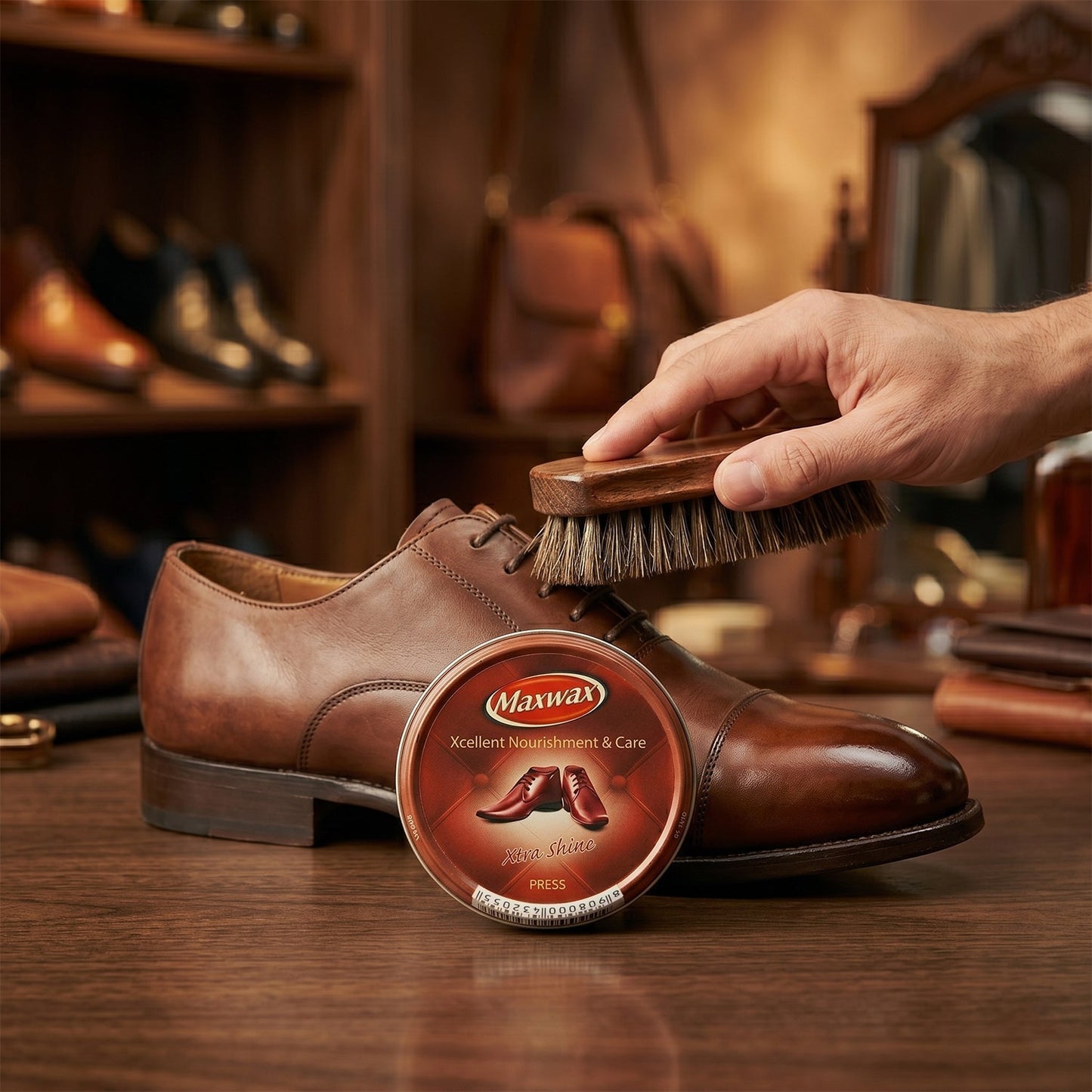 Maxwax Brown Shoe Polish Cream (1 Pc, 40 Gm)