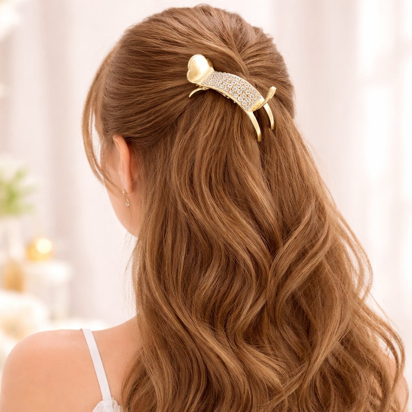 Premium Crystal Studded Hair Claw Clip for Women (1 Pc)