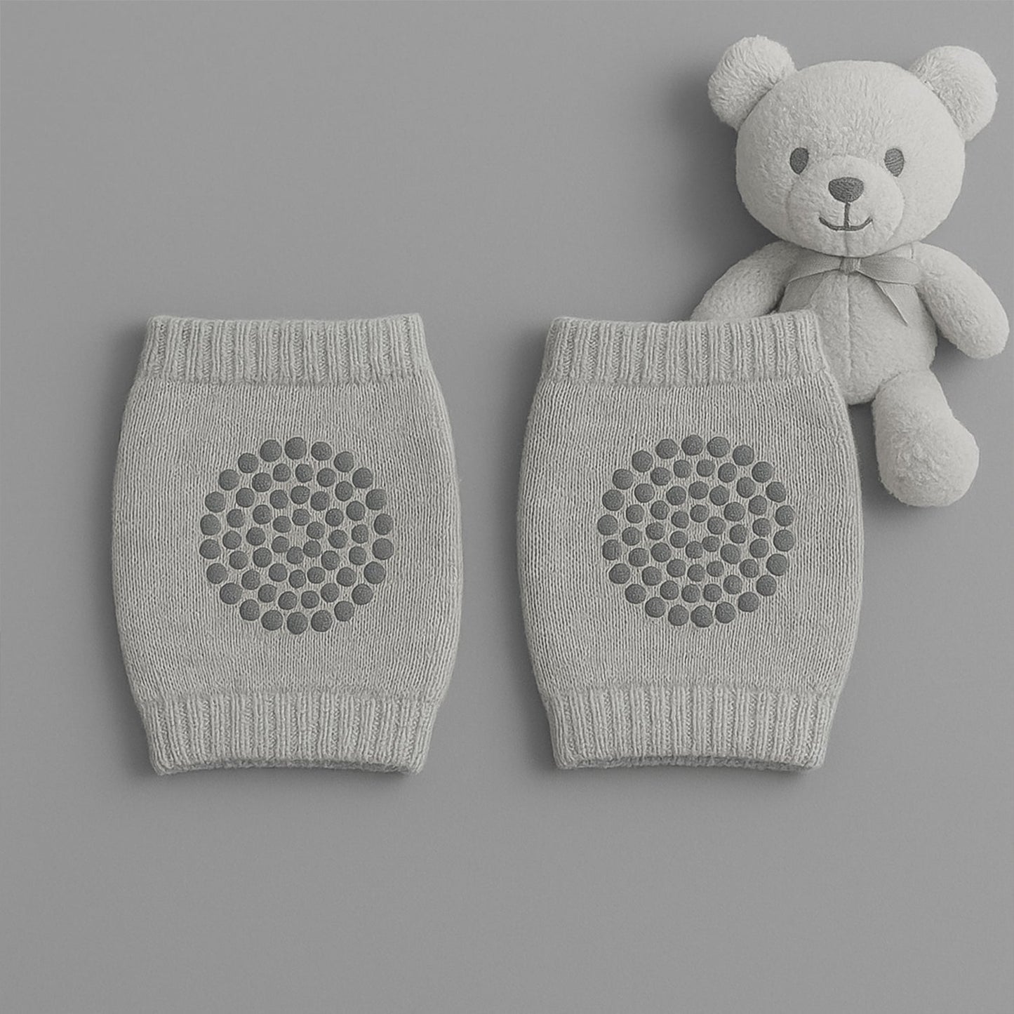 Light Grey Toddler Wool Knit Leg Warmer (Knee Guard)