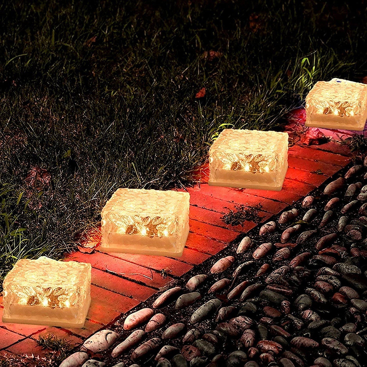 Solar Ice Cube Garden Light for Pathways & Christmas Decor