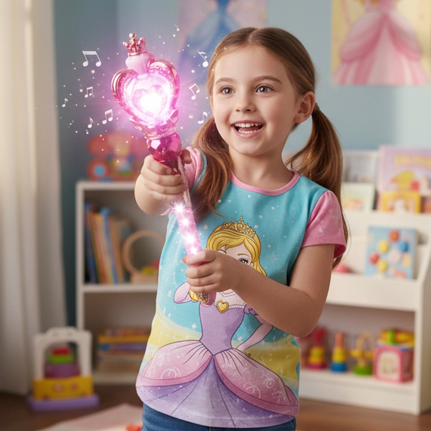 Princess Magic Light Wand Toy for Kids (1 Pc, Battery Not Included)