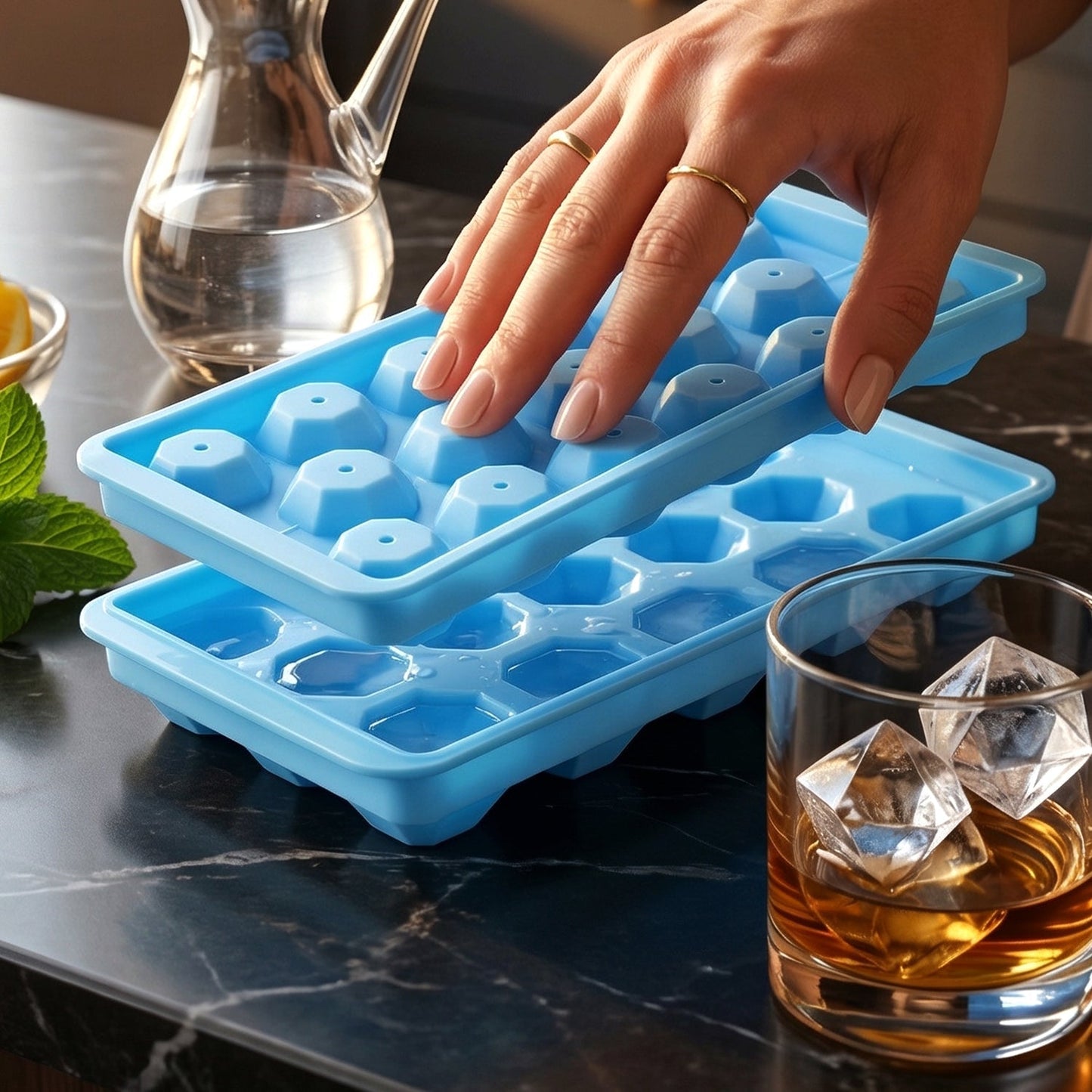 Multipurpose Ice Cube Tray with Lid 17 Grid Mold (1 Pc)