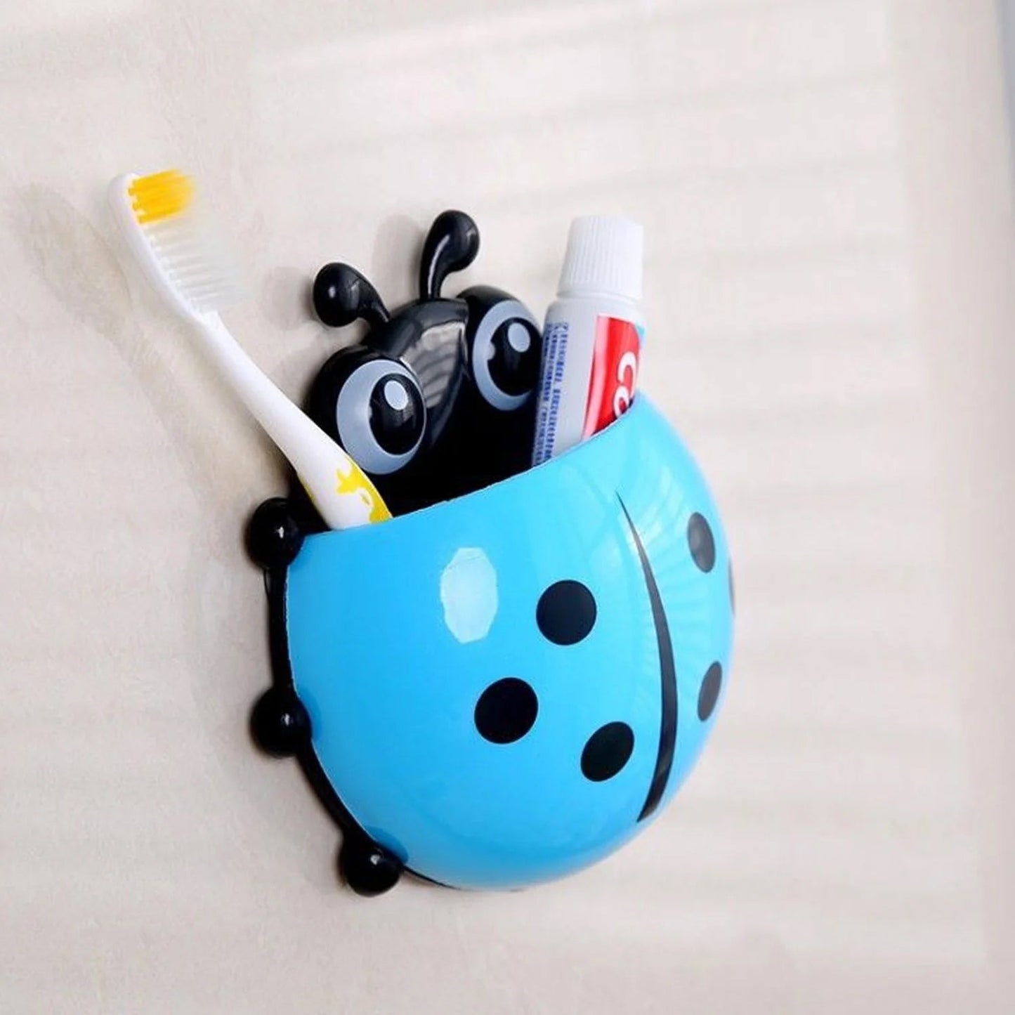 cute ladybug toothbrush holder with toothbrush combo set