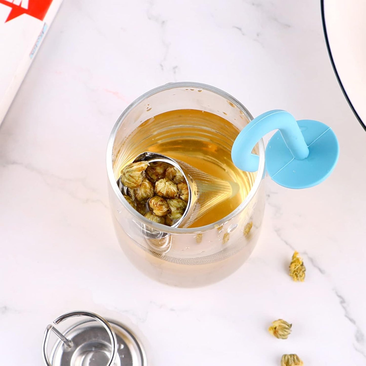 Reusable Cute Umbrella Tea Strainer Without Tray / Stand (1 Pc / Mix Color)