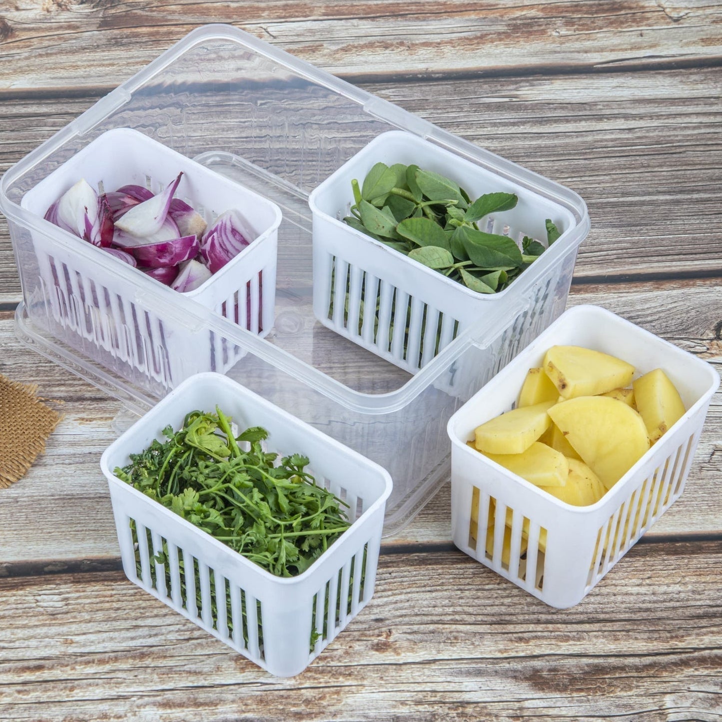 Fridge Storage Box – Freezer & Kitchen Organizer for Vegetables & Food (1 Pc)