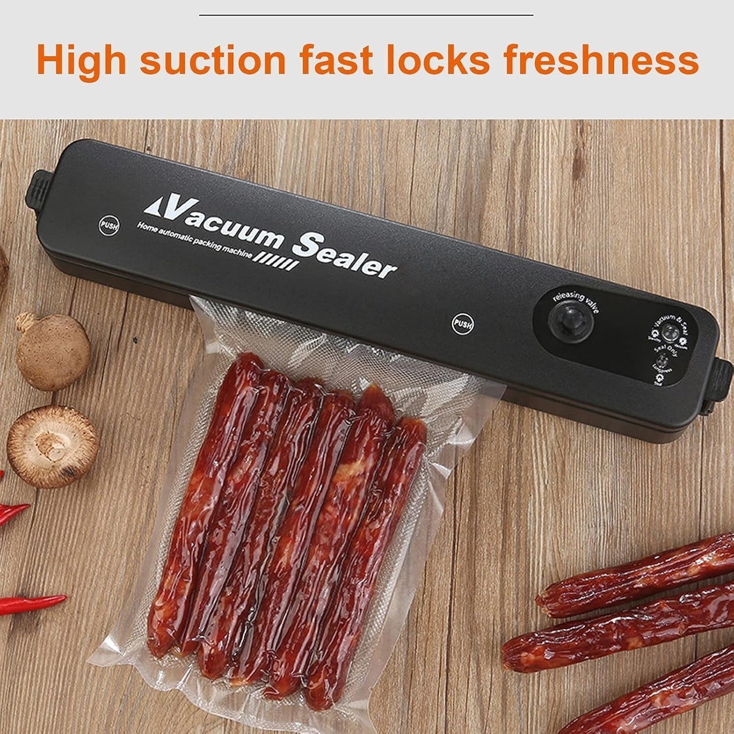 Vacuum Sealer Machine with 10 Bags, Automatic Hands-Free, Smart Food Preservation (1 Set)