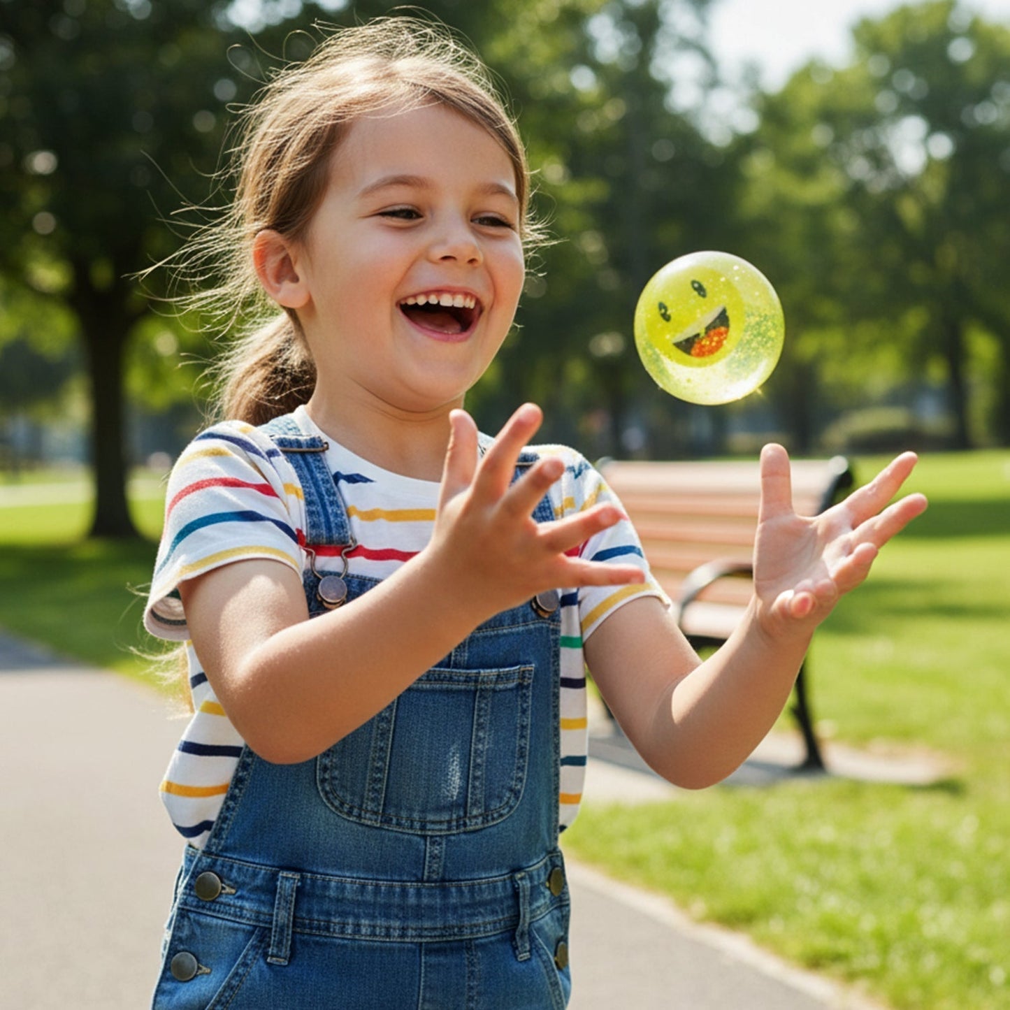 Smiley Face Sensory Light Water Ball Toy for Kids (1 Pc)
