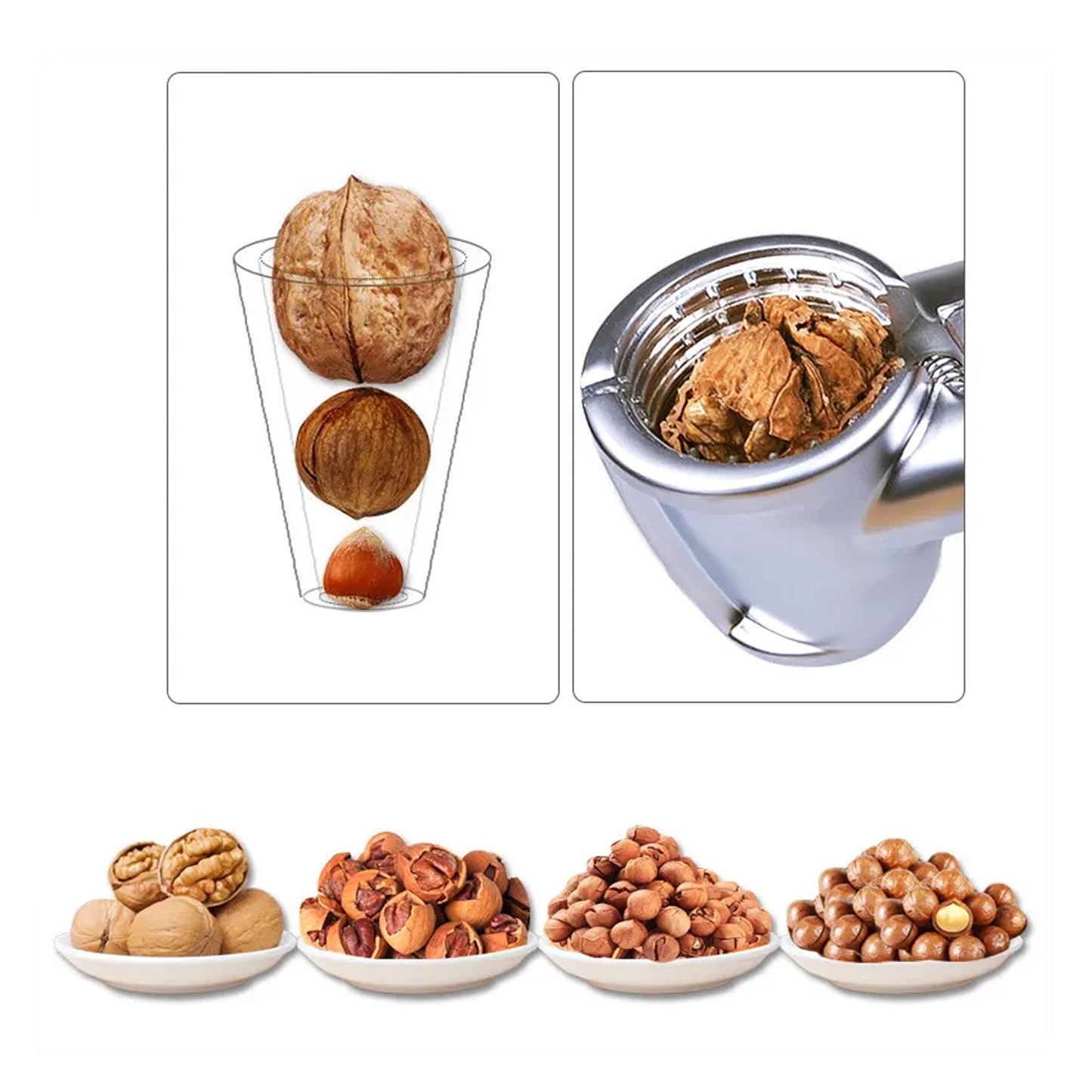 Luxury Stainless Walnut Cracker – Portable Nut Cutter & Bottle Opener for Nuts (Pecans, Almonds, Nuts)