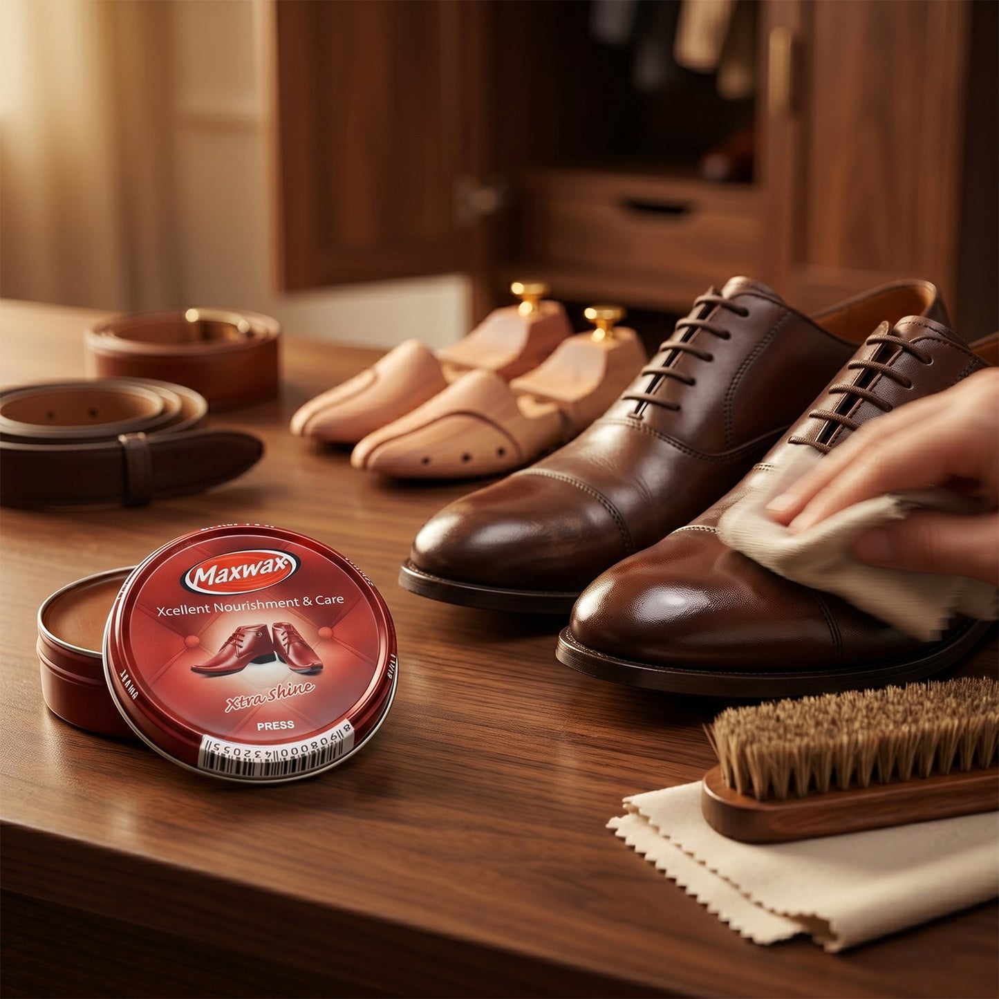 Maxwax Brown Shoe Polish Cream (1 Pc, 40 Gm)