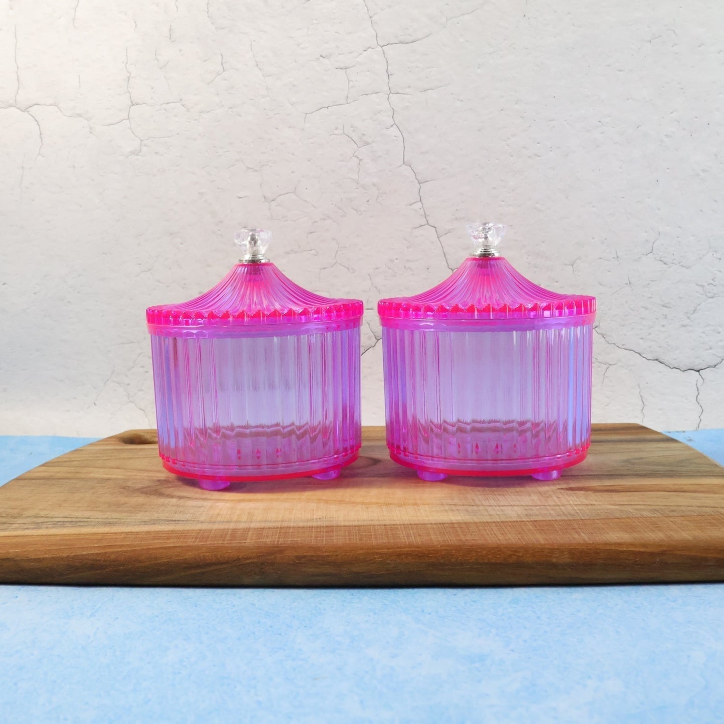 Plastic Luxury Transparent Dry Fruit Storage Jars (2 Pc)