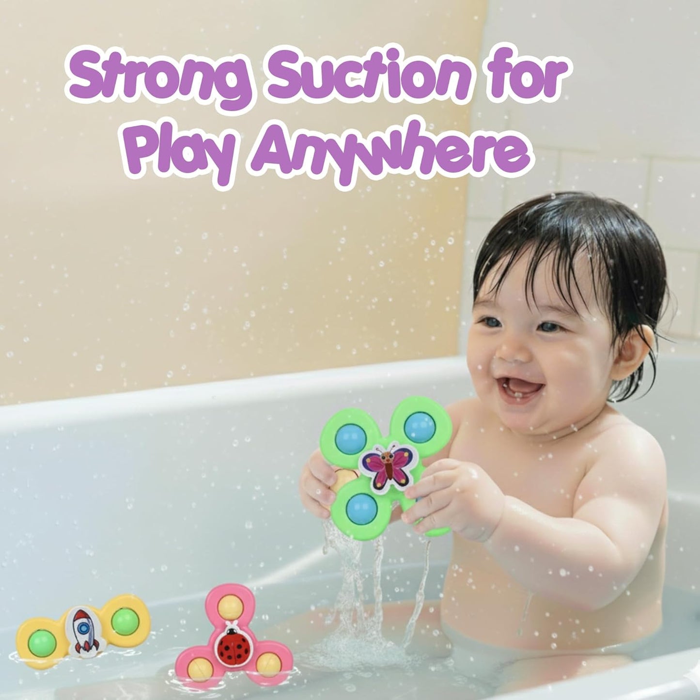 Colour Baby Spinner Toy Set – Suction Cup Sensory Spin Toys (3 Pc Set)