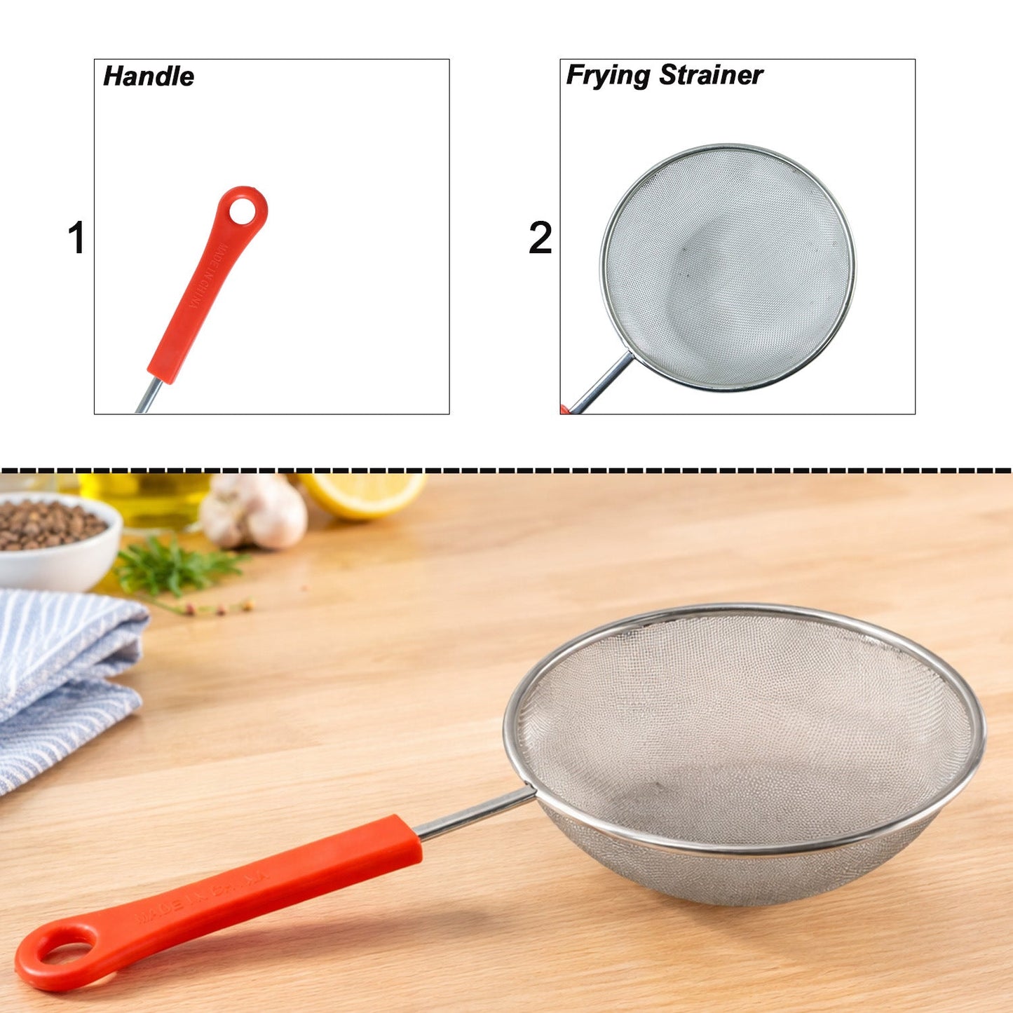 B-Grade Medium Size Fine Mesh Kitchen Strainer (1 Pc)